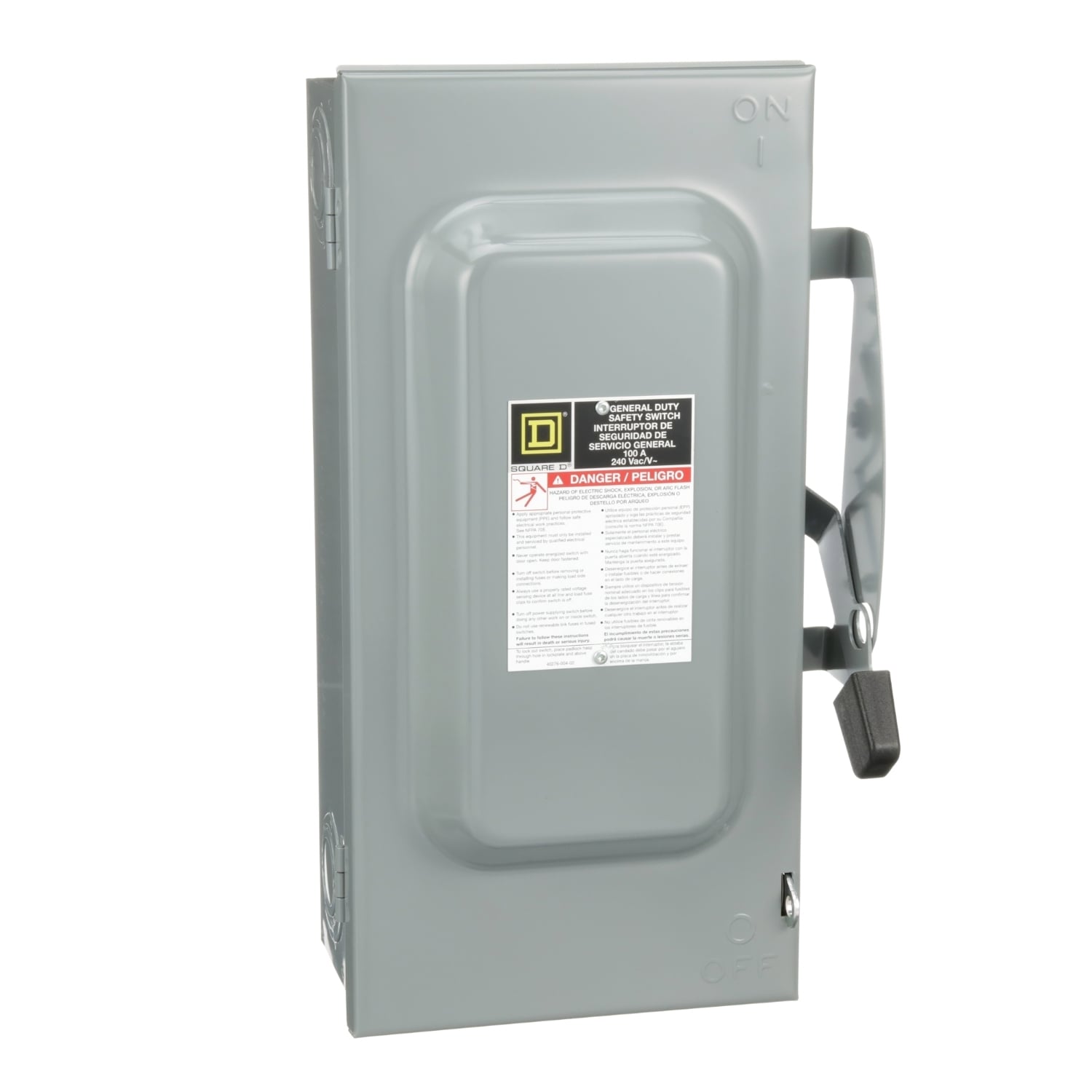 Safety switch, general duty, non fusible, 3 pole, 3 wire, 240VAC, 100A, Type 1