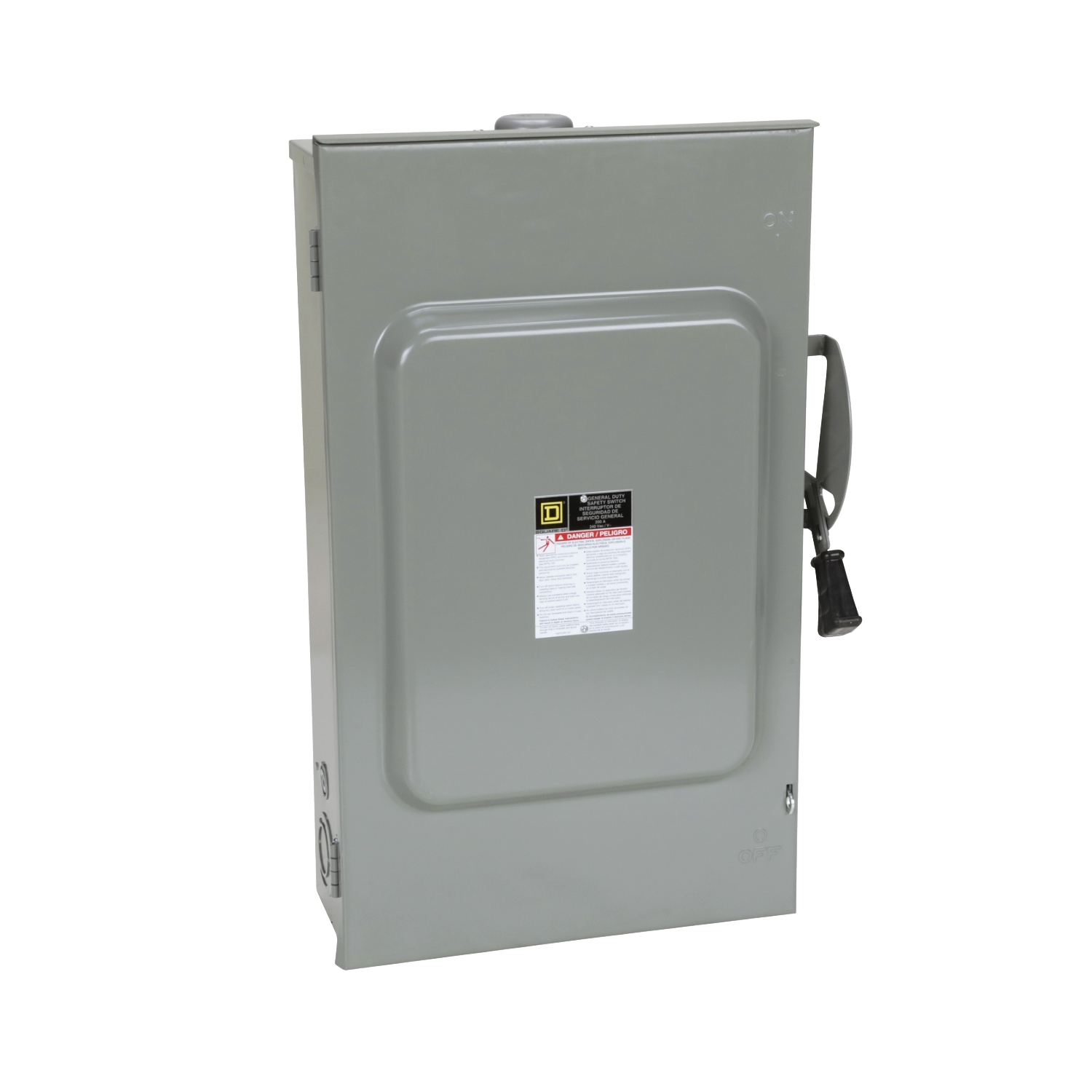 Safety switch, general duty, non fusible, 3 pole, 3 wire, 240VAC, 200A, Type 3R with bolt on hub prov