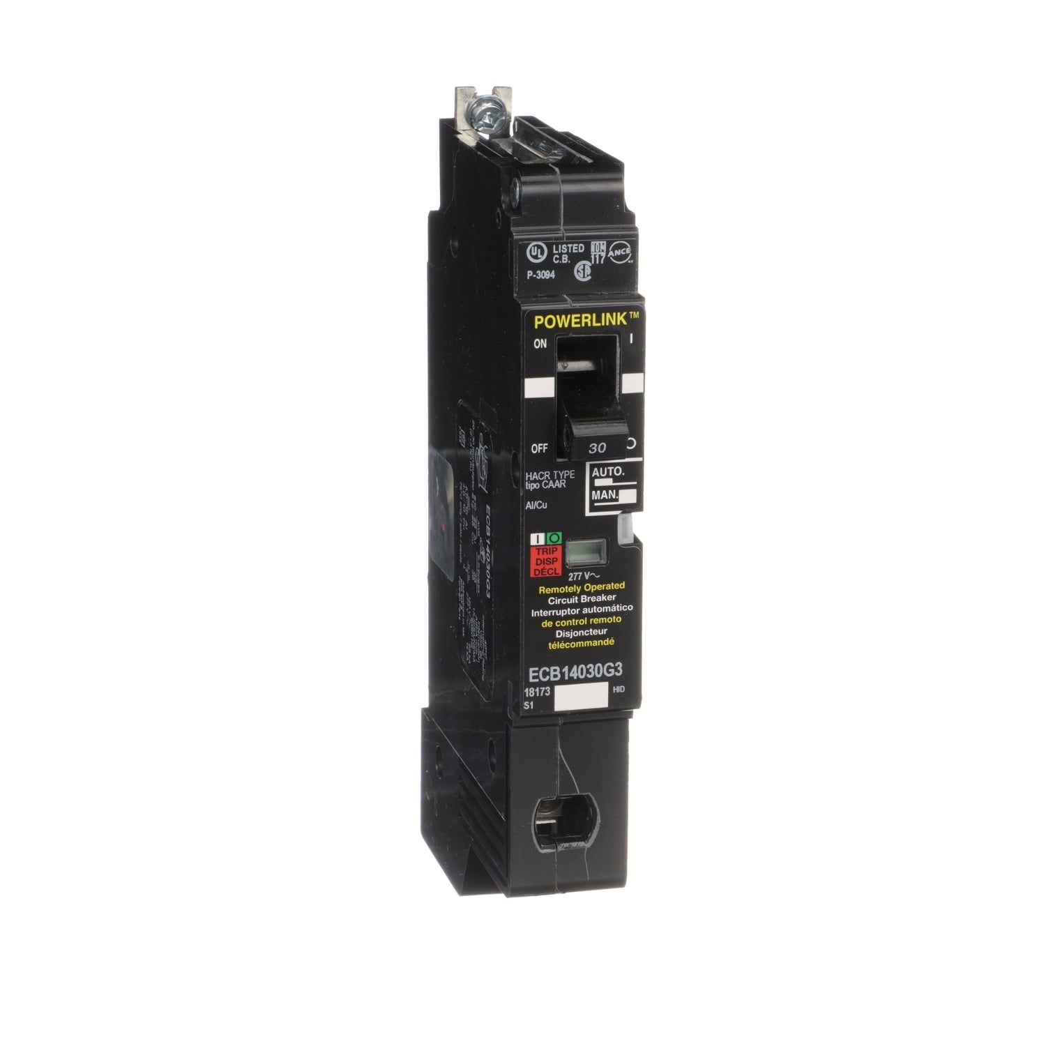 Circuit Breaker, PowerLink?, 30A, 1 pole, 277VAC, 14kA, remotely operated, bolt on mount [TAA]