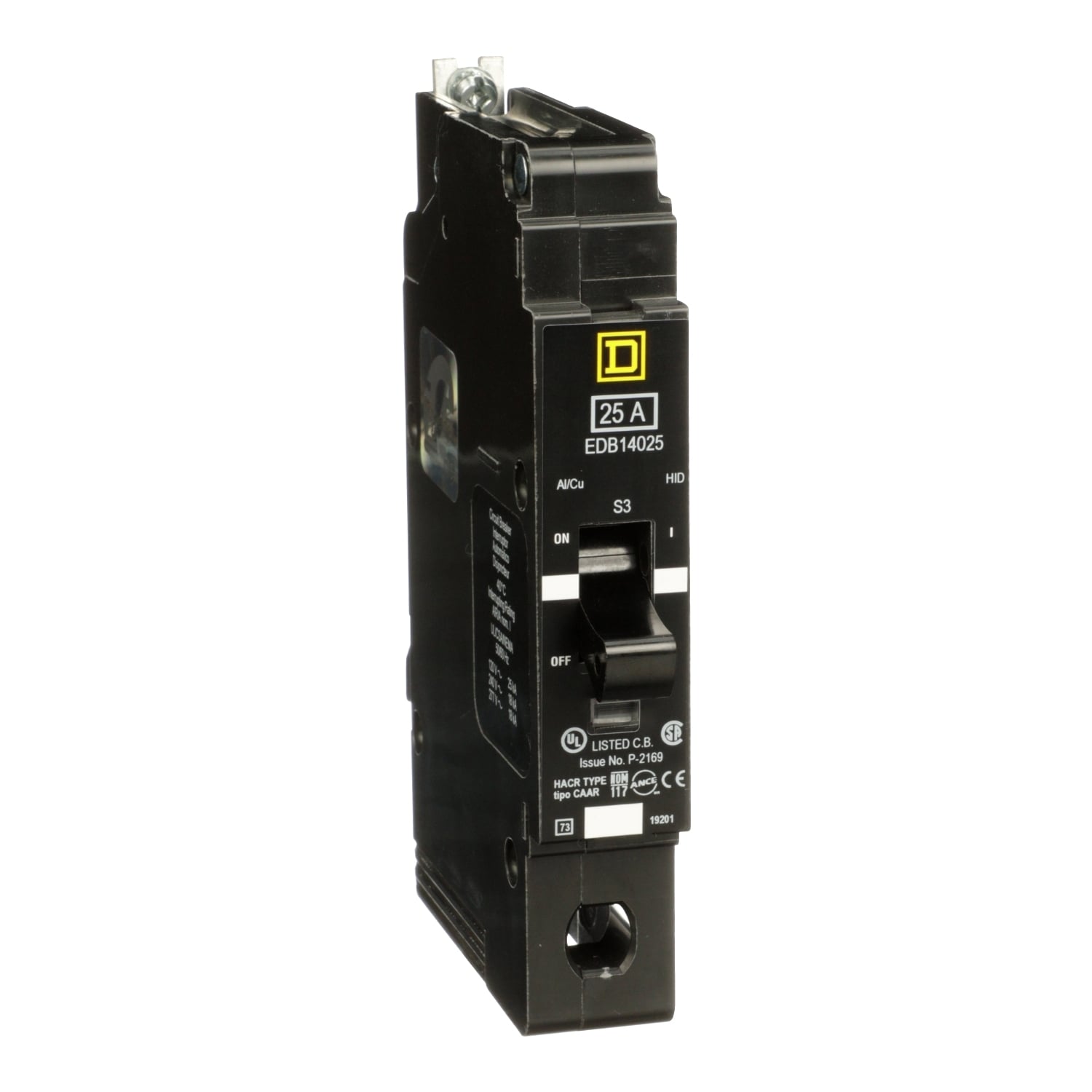 EDB14025 Miniature Circuit Breaker, 25 Amp, 1 Pole, 277V