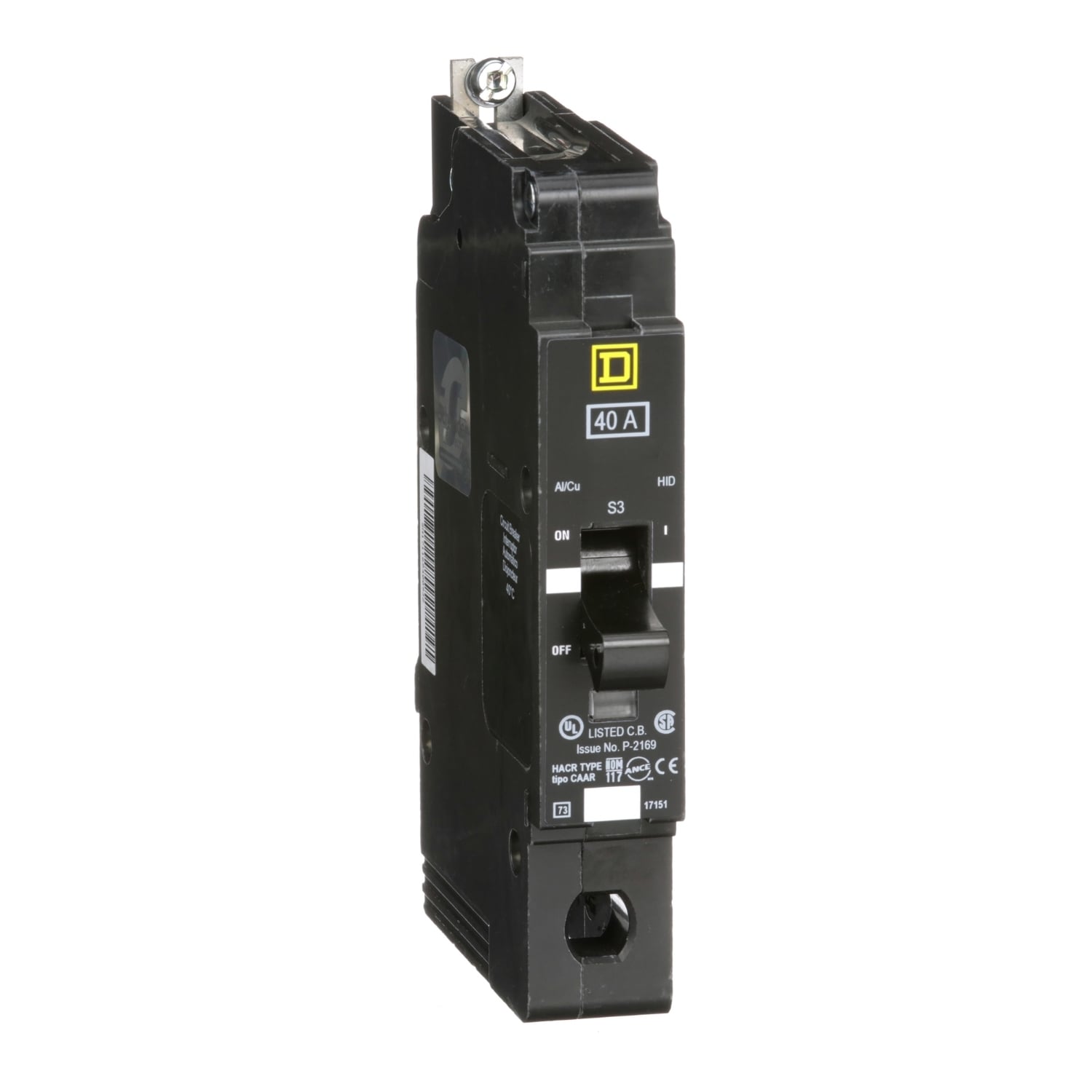 EGB14040 Miniature Circuit Breaker, 40 Amp, 1 Pole, 277V