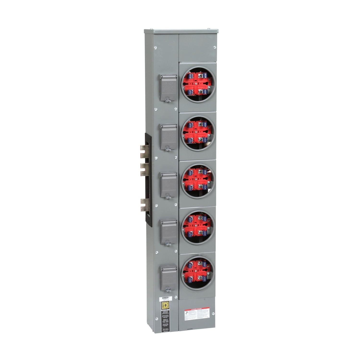 EZM115125X Branch Unit, EZ Meter Pak, 125 Amp, 5 Socket, 120/240V, No Bypass, Ringed, Aluminum and Copper Busbar
