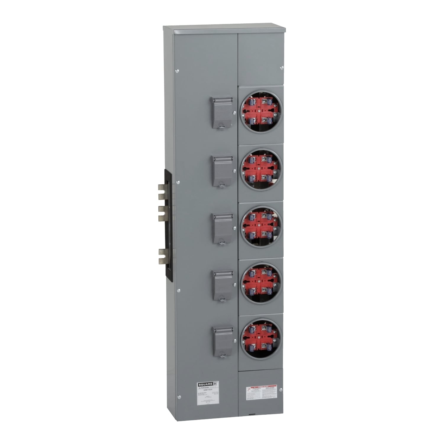 EZM115225 Branch Unit, EZ Meter Pak, 225 Amp, 5 Socket, 120/240V, No Bypass, Ringed, Aluminum and Copper Busbar