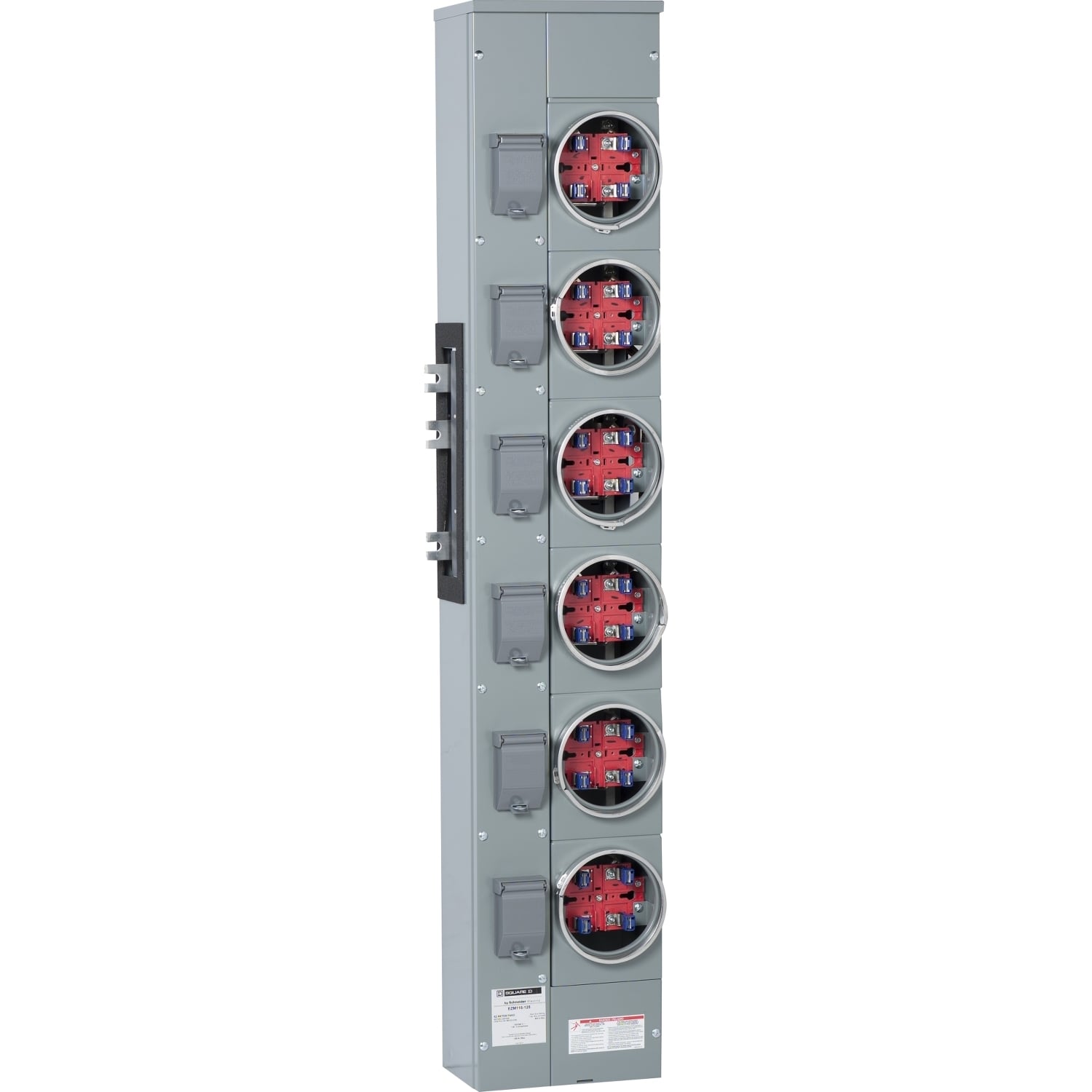 EZM116125 Branch Unit, EZ Meter Pak, 125 Amp, 6 Socket, 120/240V, No Bypass, Ringed, Aluminum Busbar