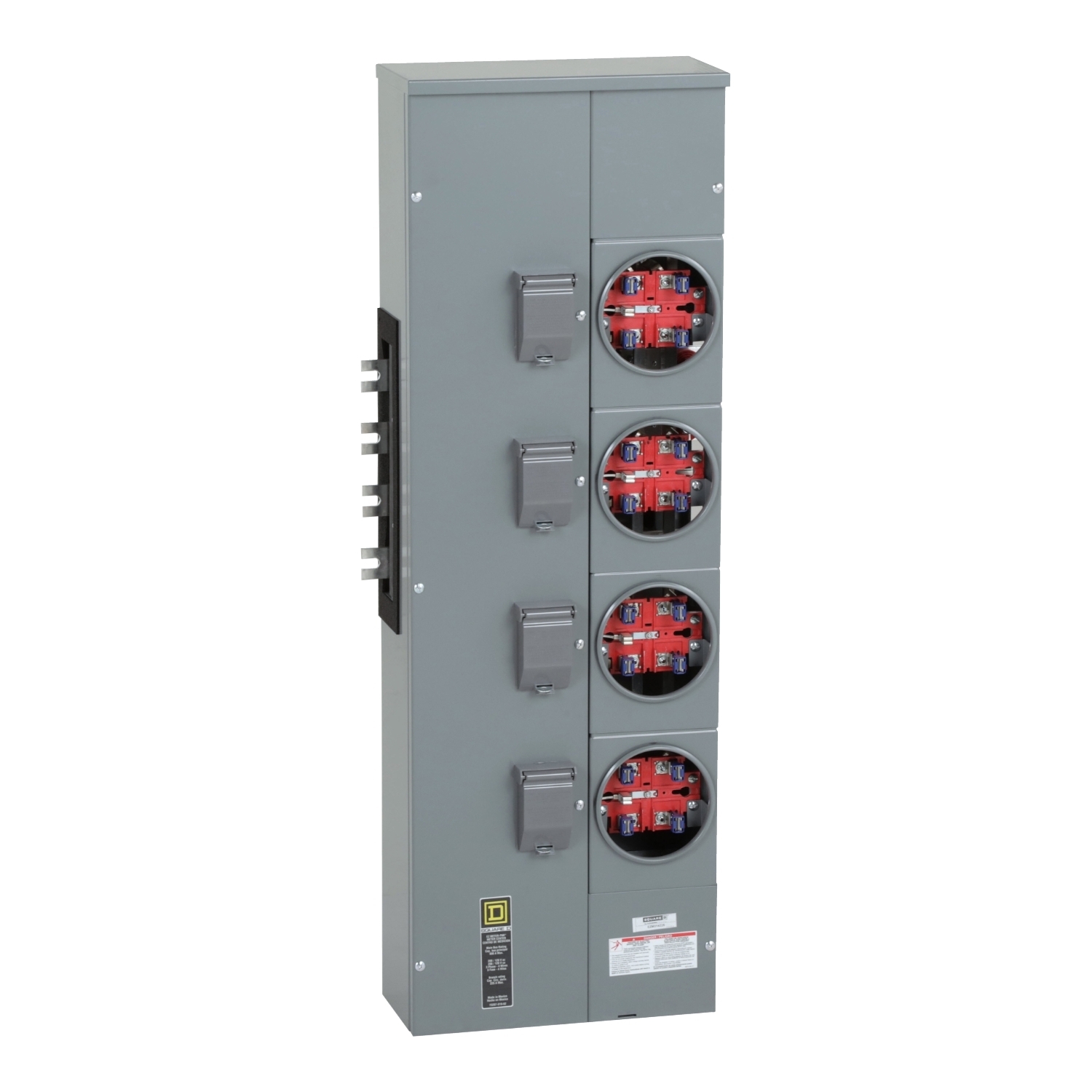 EZM314225 Branch Unit, EZ Meter Pak, 225 Amp, 4 Socket, 208Y/120V, No Bypass, Ringed, Aluminum Busbar