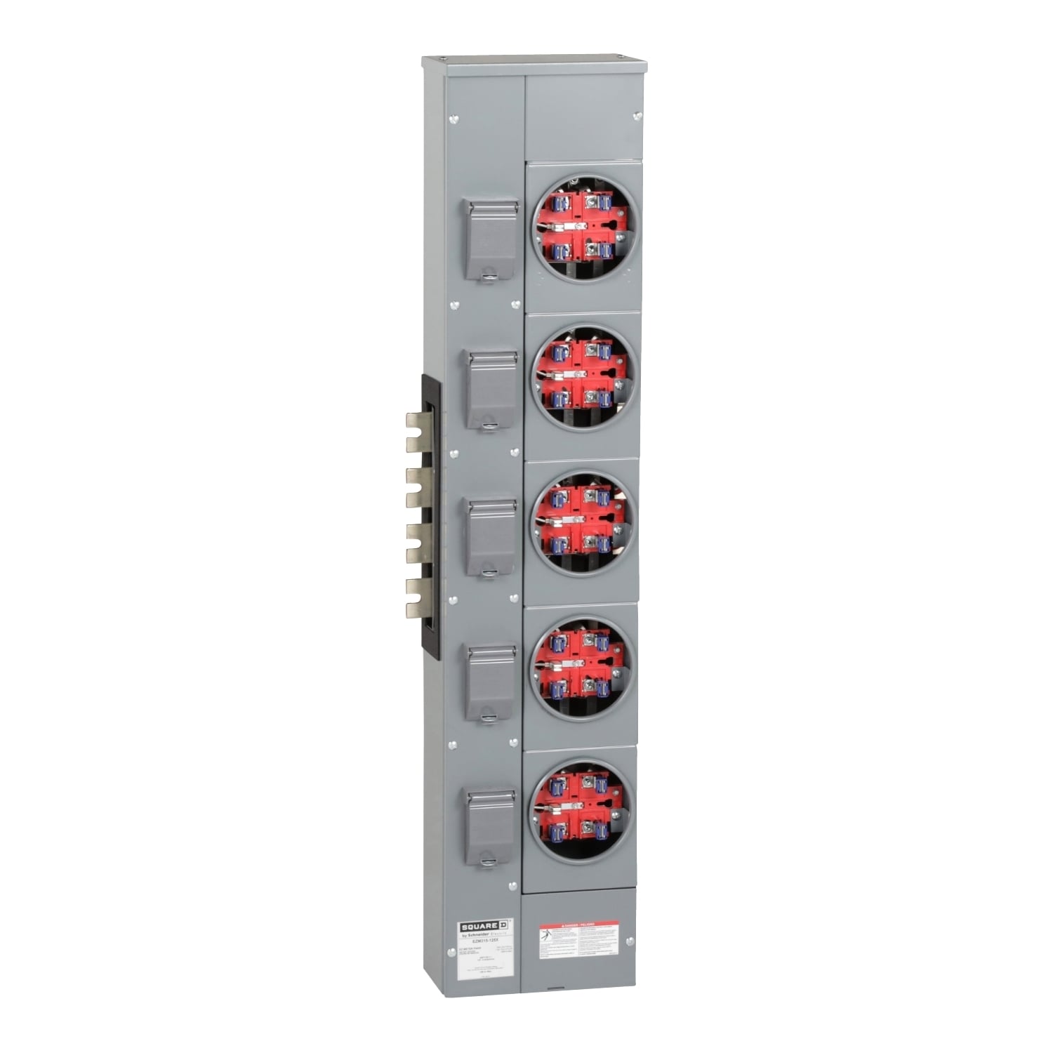 EZM315125X Branch Unit, EZ Meter Pak, 125 Amp, 5 Socket, 208Y/120V, No Bypass, Ringed, Aluminum and Copper Busbar