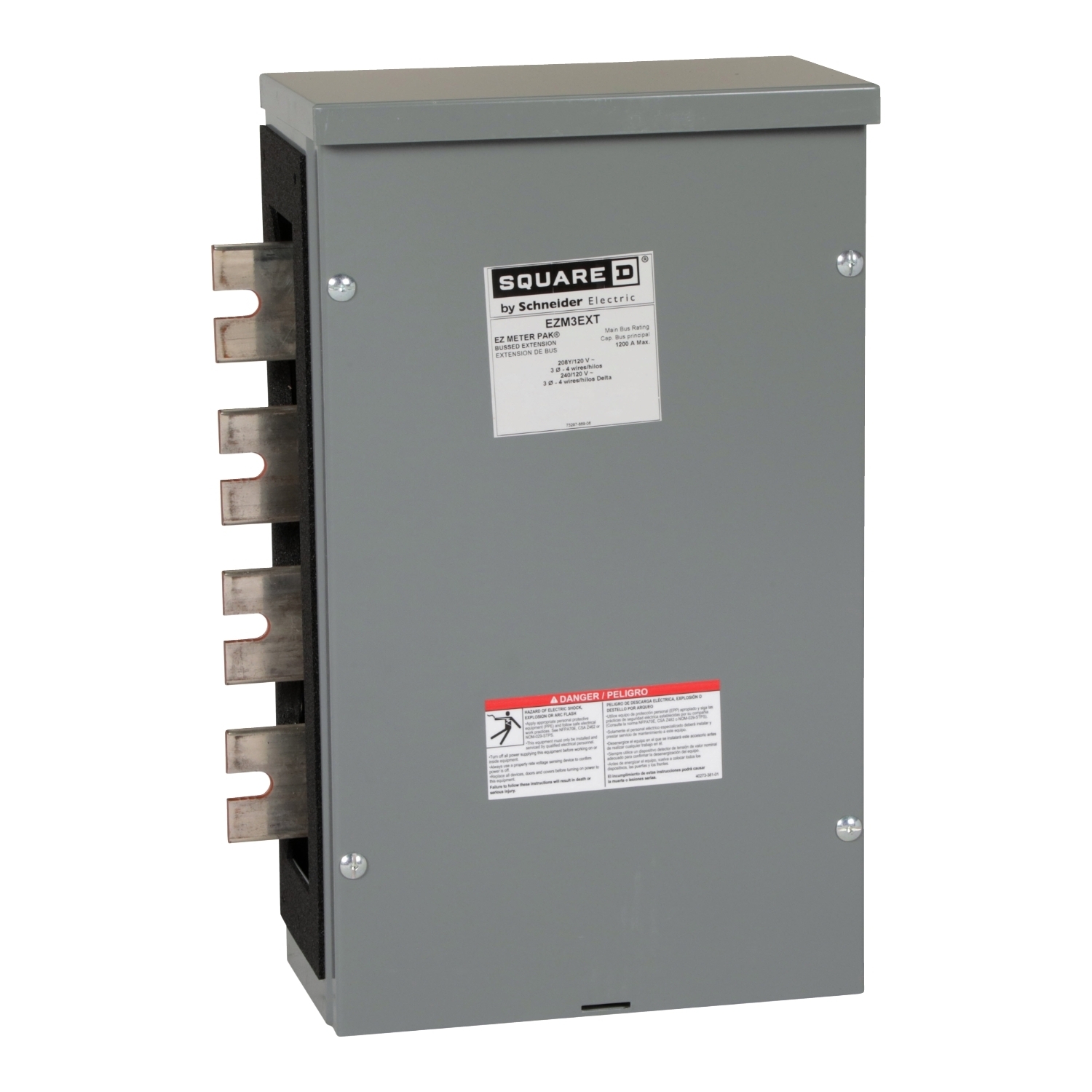 EZM3EXT Meter Accessory, EZ Meter Pak, Bus Extension 1200 Amp, Indoor/Outdoor, 3 Phase, 4 Wire, 12 inch