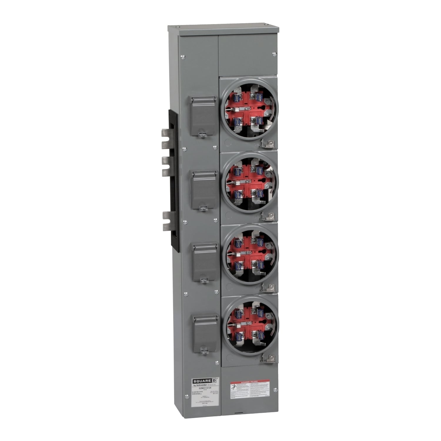 EZMH114125 Branch Unit, EZ Meter Pak, 125 Amp, 4 Socket, 120/240V, Horn Bypass, Ringless, Aluminum Busbar
