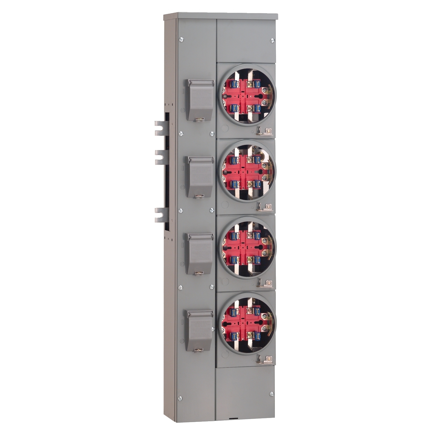 EZMH114125X Branch Unit, EZ Meter Pak, 125 Amp, 4 Socket, 120/240V, Horn Bypass, Ringless, Aluminum and Copper Busbar