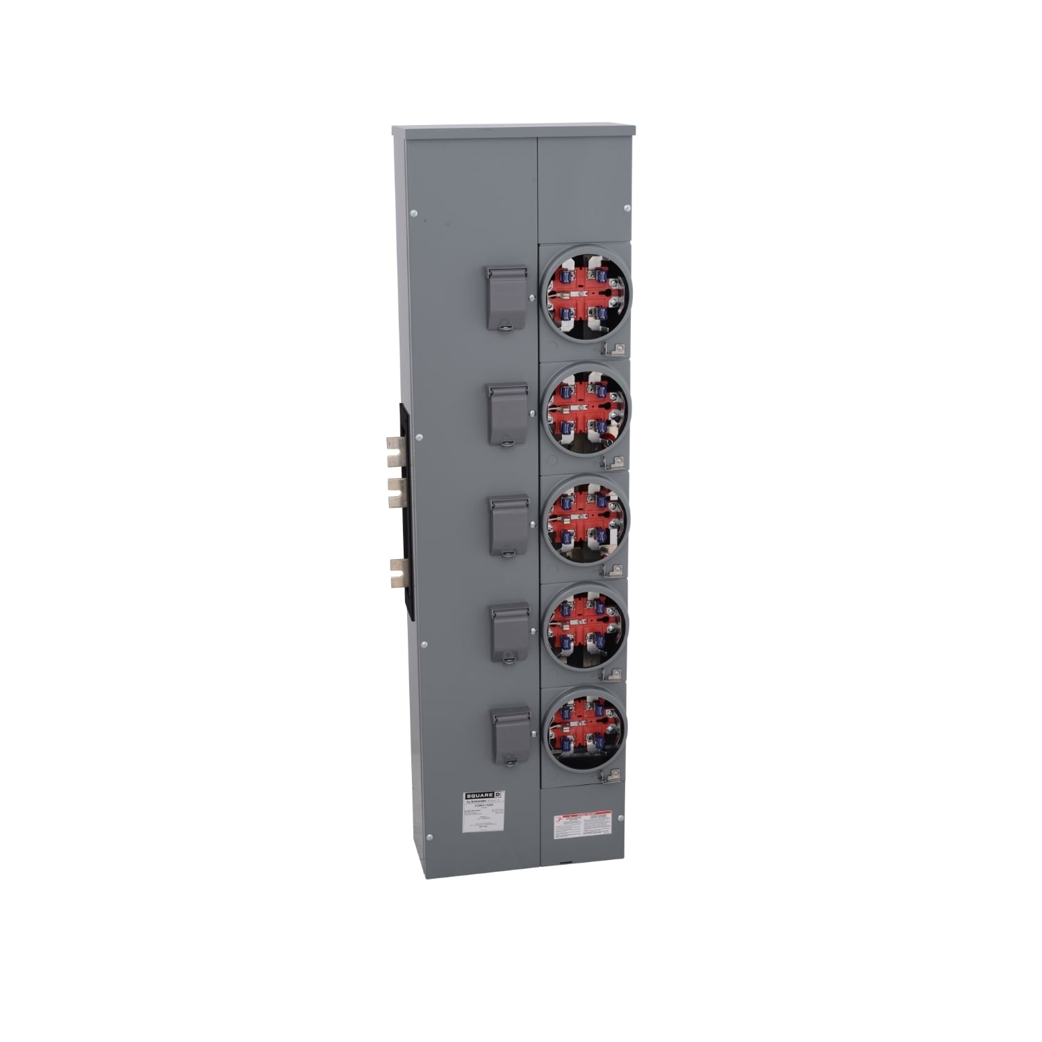 EZMH115225 Branch Unit, EZ Meter Pak, 225 Amp, 5 Socket, 120/240V, Horn Bypass, Ringless, Aluminum and Copper Busbar