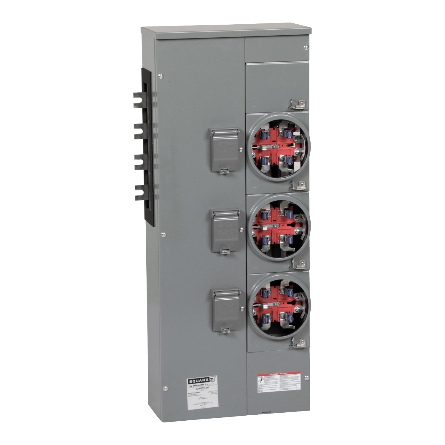 EZMH313225 Branch Unit, EZ Meter Pak, 225 Amp, 3 Socket, 208Y/120V, Horn Bypass, Ringless, Aluminum Busbar