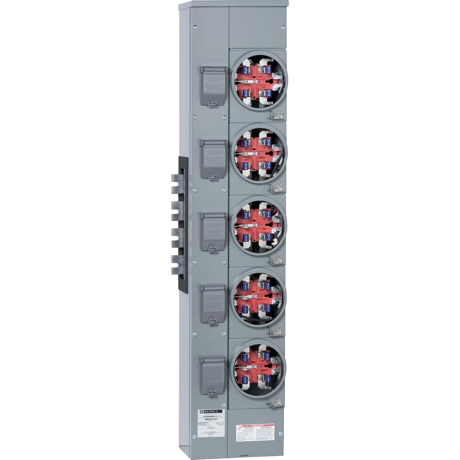 EZMH315125X Branch Unit, EZ Meter Pak, 125 Amp, 5 Socket, 208Y/120V, Horn Bypass, Ringless, Aluminum and Copper Busbar