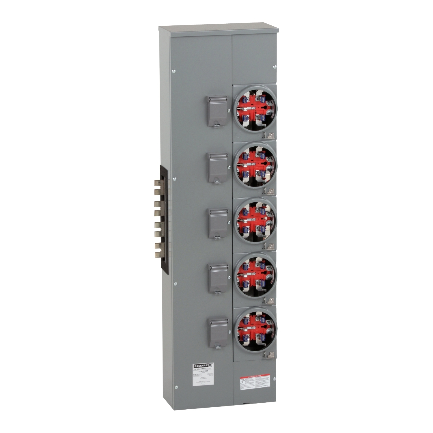 EZMH315225 Branch Unit, EZ Meter Pak, 225 Amp, 5 Socket, 208Y/120V, Horn Bypass, Ringless, Aluminum and Copper Busbar