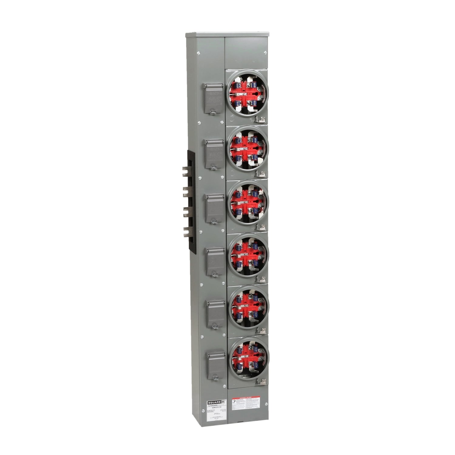 EZMH316125 Branch Unit, EZ Meter Pak, 125 Amp, 6 Socket, 208Y/120V, Horn Bypass, Ringless, Aluminum Busbar