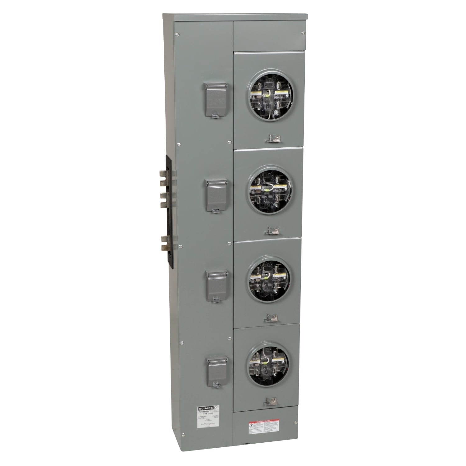 EZML114225 Branch Unit, EZ Meter Pak, 225 Amp, 4 Socket, 120/240V, Lever Bypass, Ringless, Aluminum and Copper Busbar
