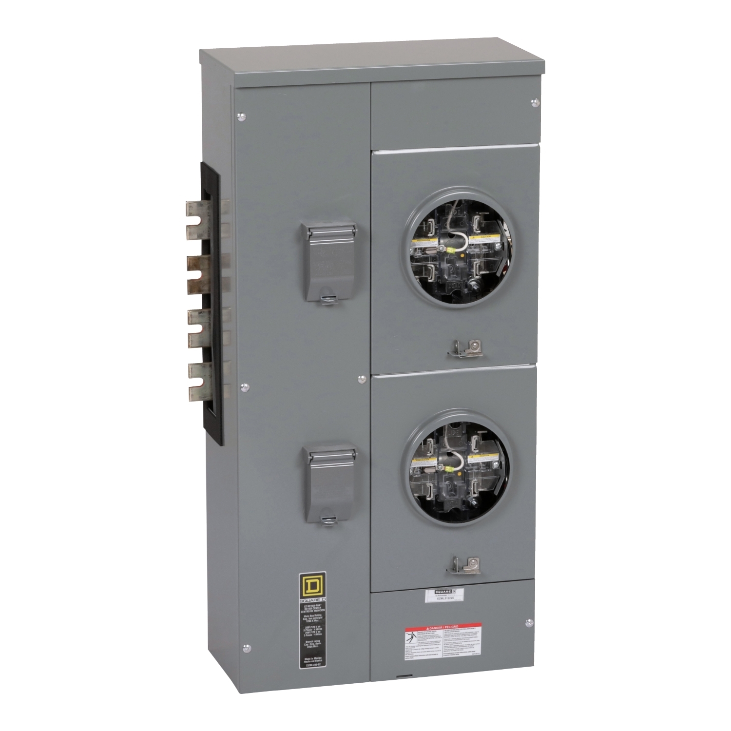 EZML312225 Branch Unit, EZ Meter Pak, 225 Amp, 2 Socket, 208Y/120V, Lever Bypass, Ringless, Aluminum and Copper Busbar