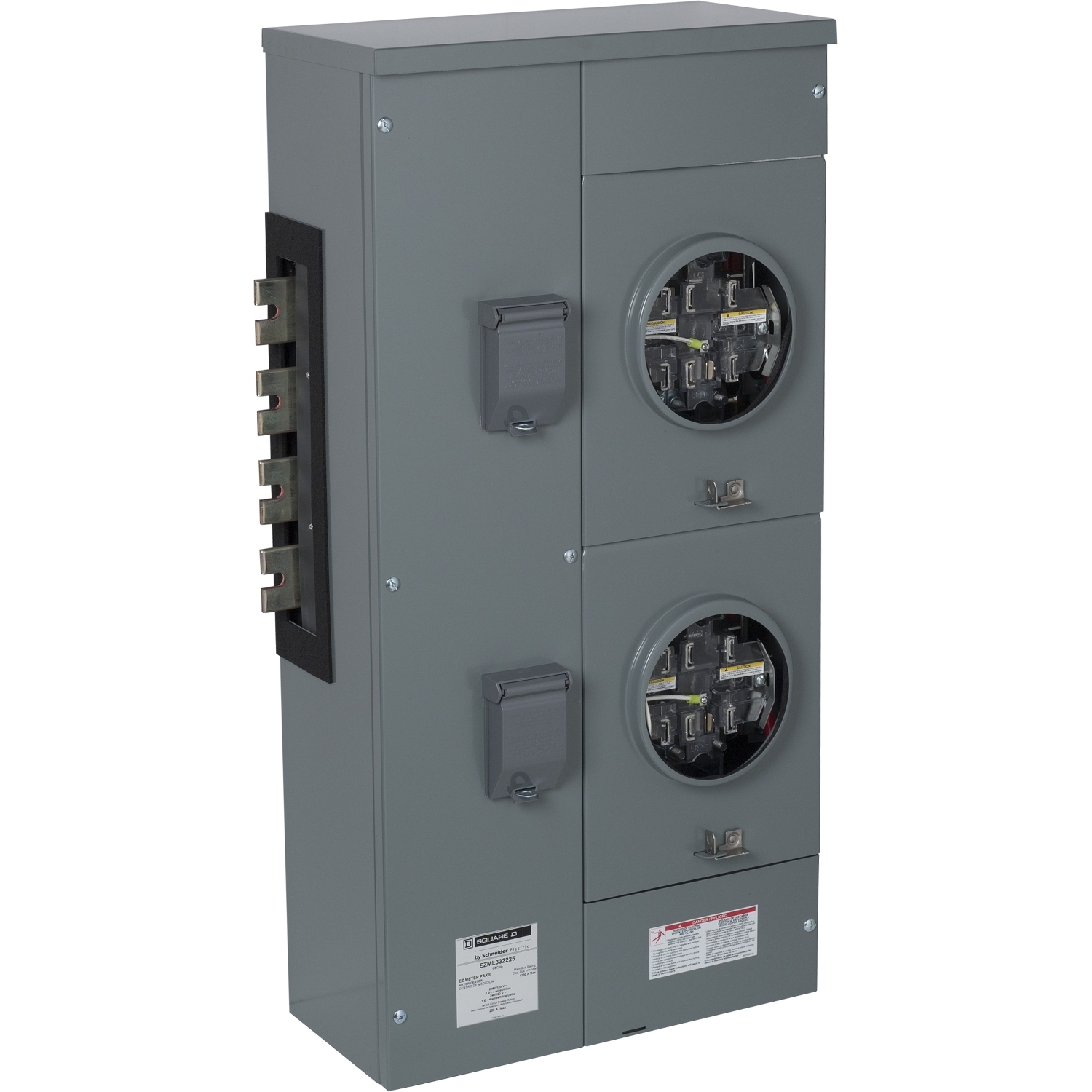 Branch unit, EZ Meter-Pak, 225A, 2 x 7 jaw sockets, 208Y/120VAC, lever bypass, ringless, 1200A Cu busbar