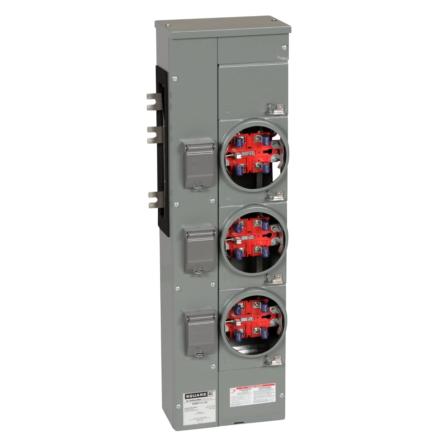 EZMR113125 Branch Unit, EZ Meter Pak, 125 Amp, 3 Socket, 120/240V, No Bypass, Ringless, Aluminum Busbar