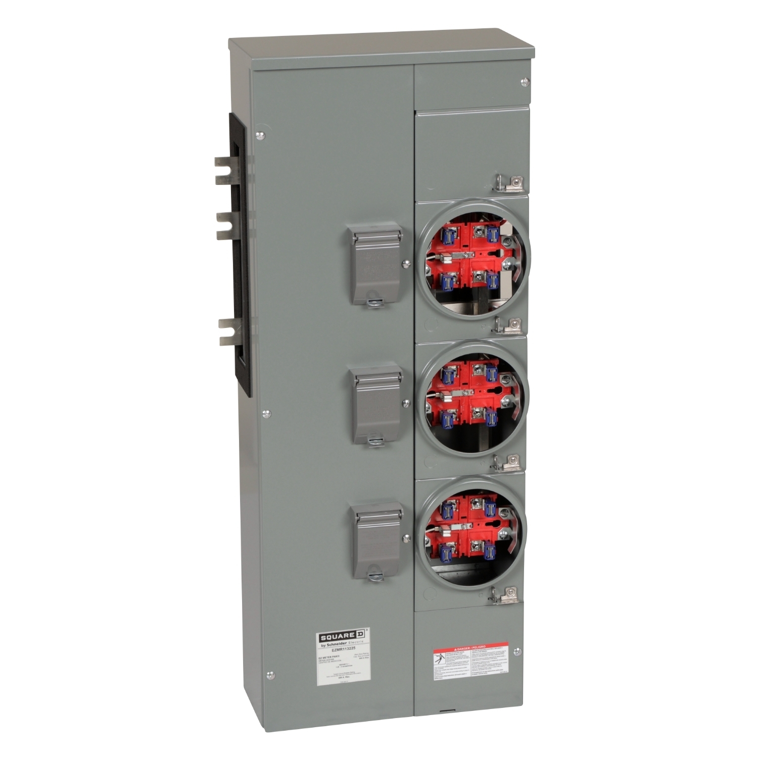 EZMR113225 Branch Unit, EZ Meter Pak, 225 Amp, 3 Socket, 120/240V, No Bypass, Ringless, Aluminum Busbar