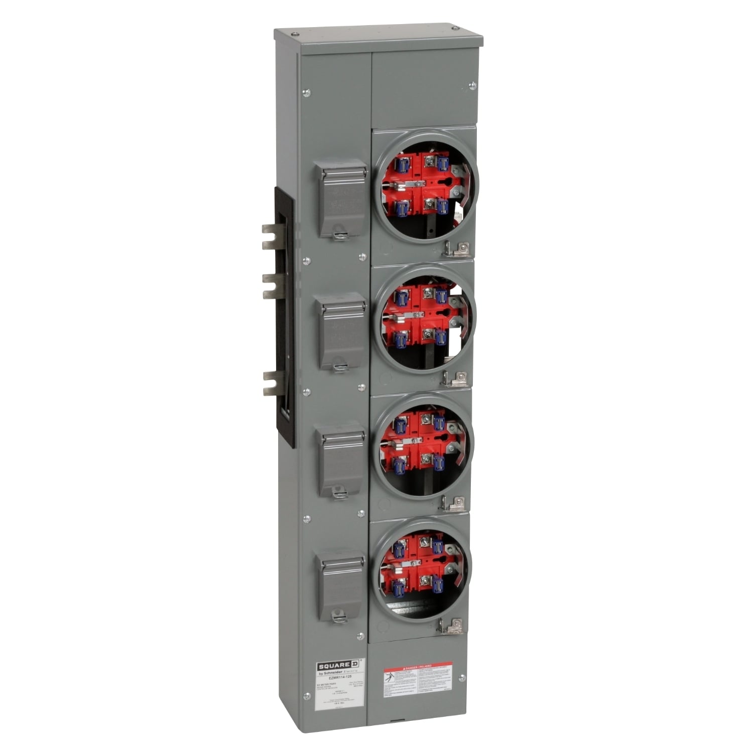 EZMR114125 Branch Unit, EZ Meter Pak, 125 Amp, 4 Socket, 120/240V, No Bypass, Ringless, Aluminum Busbar