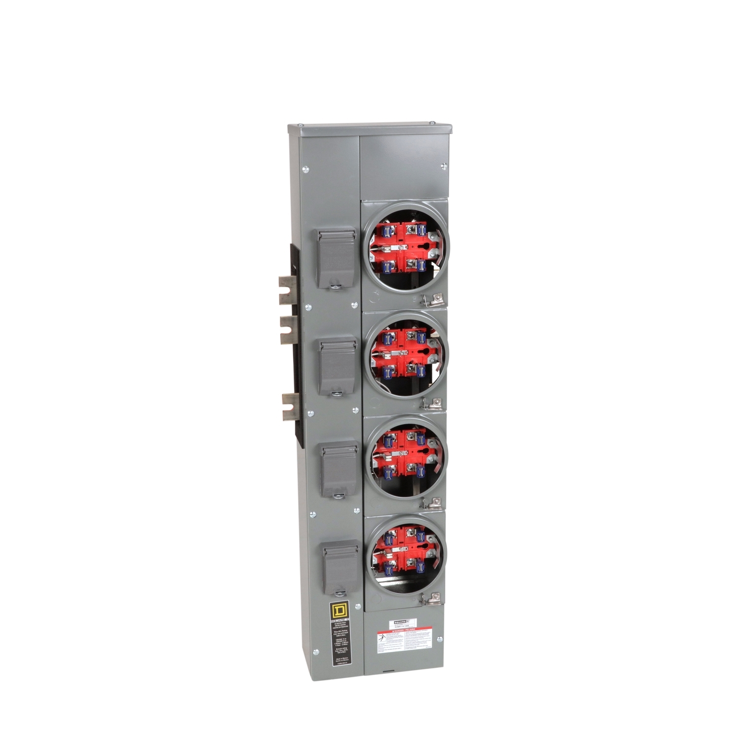 EZMR114125X Branch Unit, EZ Meter Pak, 125 Amp, 4 Socket, 120/240V, No Bypass, Ringless, Aluminum and Copper Busbar