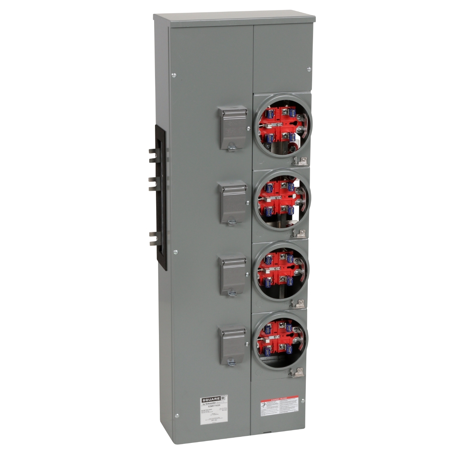 EZMR114225 Branch Unit, EZ Meter Pak, 225 Amp, 4 Socket, 120/240V, No Bypass, Ringless, Aluminum Busbar