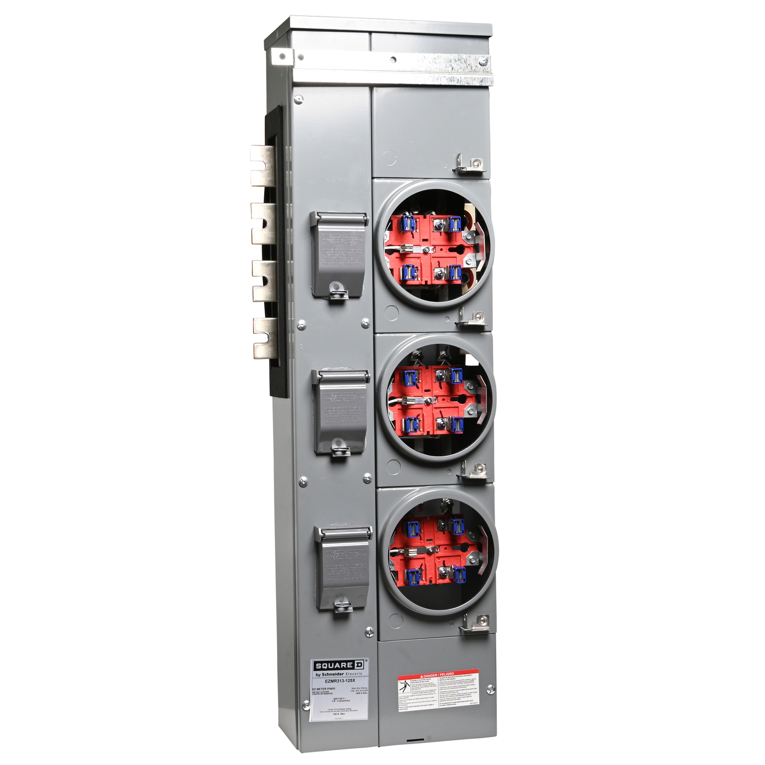 EZMR313125X Branch Unit, EZ Meter Pak, 125 Amp, 5 Socket, 208Y/120V, No Bypass, Ringless, Aluminum and Copper Busbar