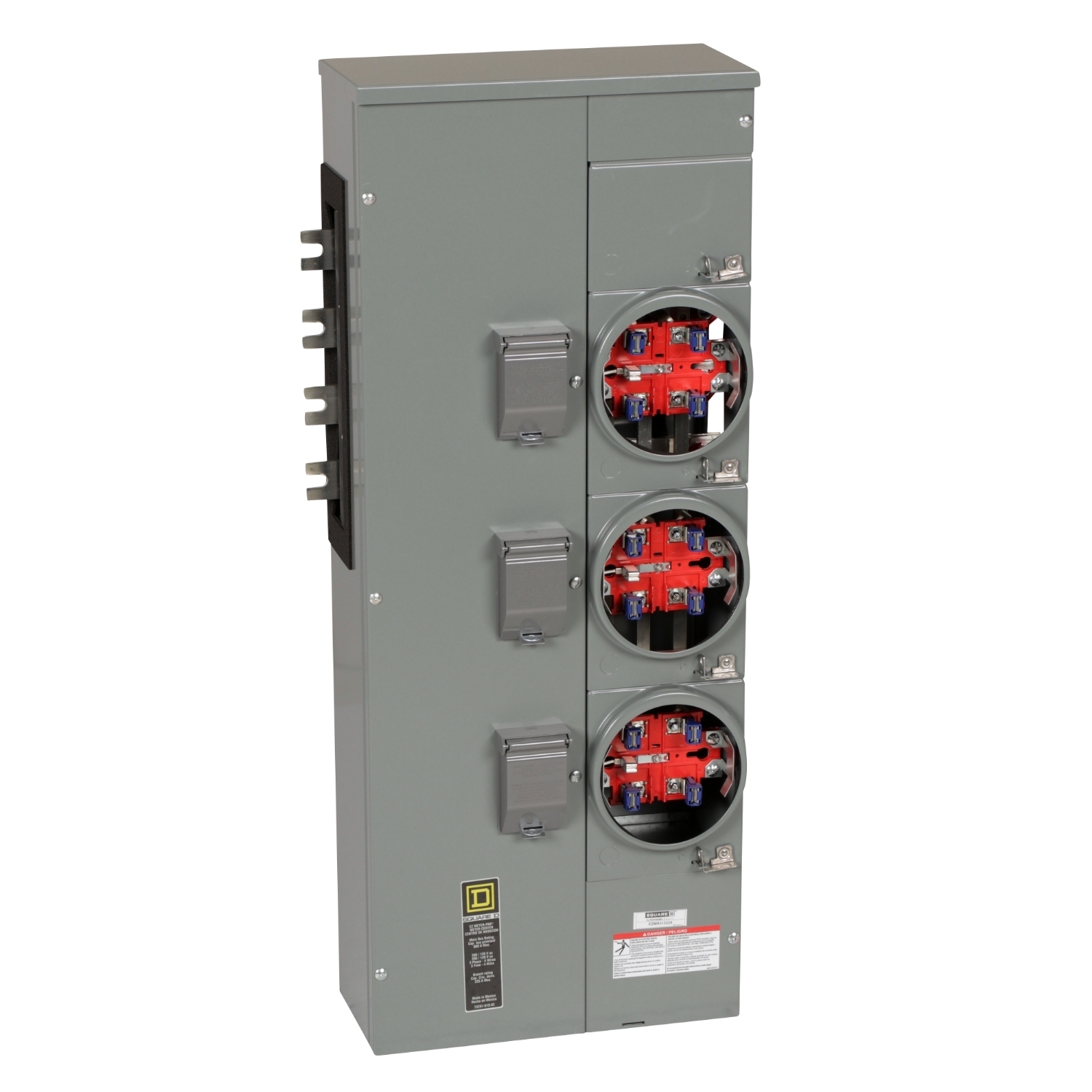 EZMR313225 Branch Unit, EZ Meter Pak, 225 Amp, 3 Socket, 208Y/120V, No Bypass, Ringless, Aluminum Busbar