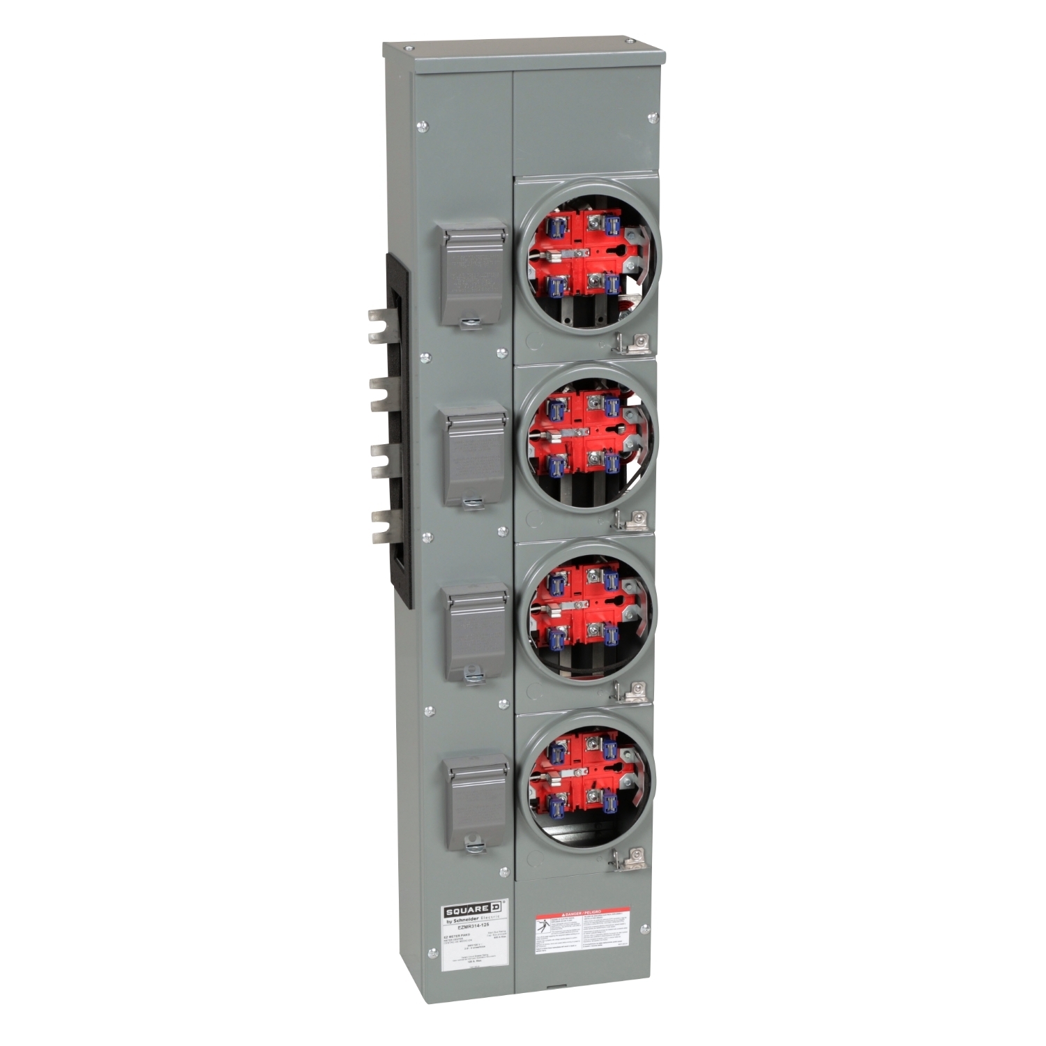 EZMR314125 Branch Unit, EZ Meter Pak, 125 Amp, 4 Socket, 208Y/120V, No Bypass, Ringless, Aluminum Busbar