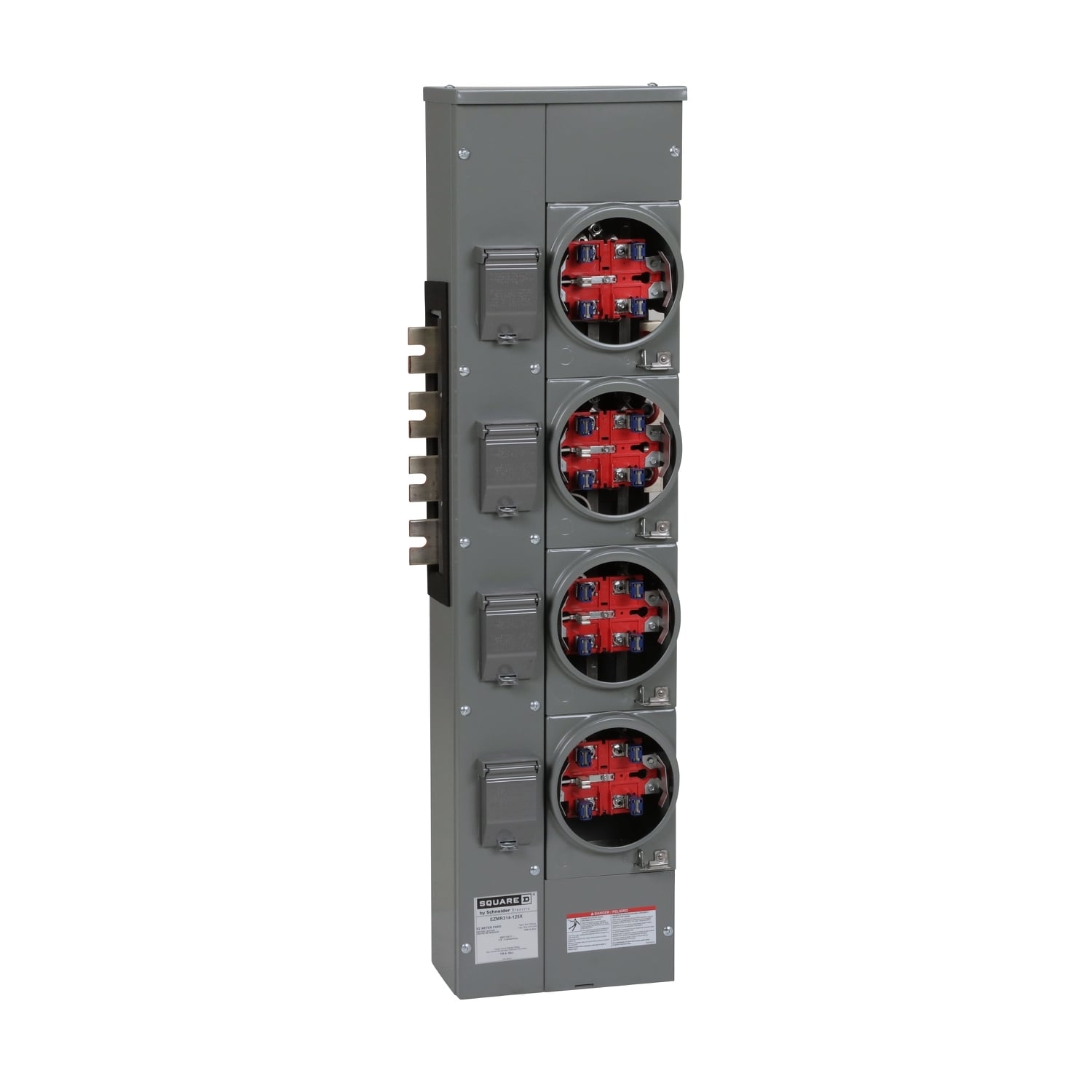 EZMR314125X Branch Unit, EZ Meter Pak, 125 Amp, 4 Socket, 208Y/120V, No Bypass, Ringless, Aluminum and Copper Busbar