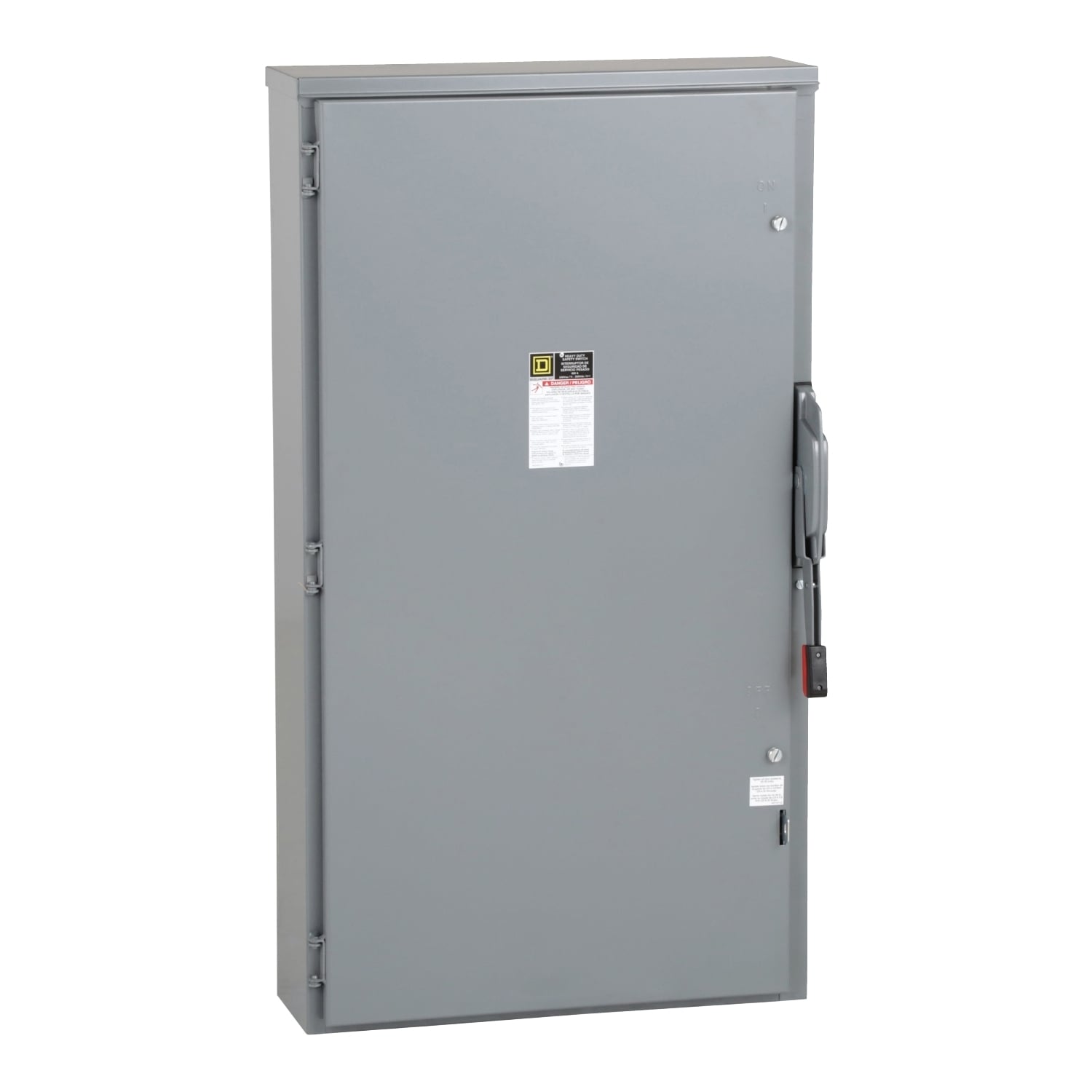Safety switch, heavy duty, fusible, 600A, 3 wires, 2 pole, 1 neutral, 200hp, 240VAC/250VDC, NEMA 3R
