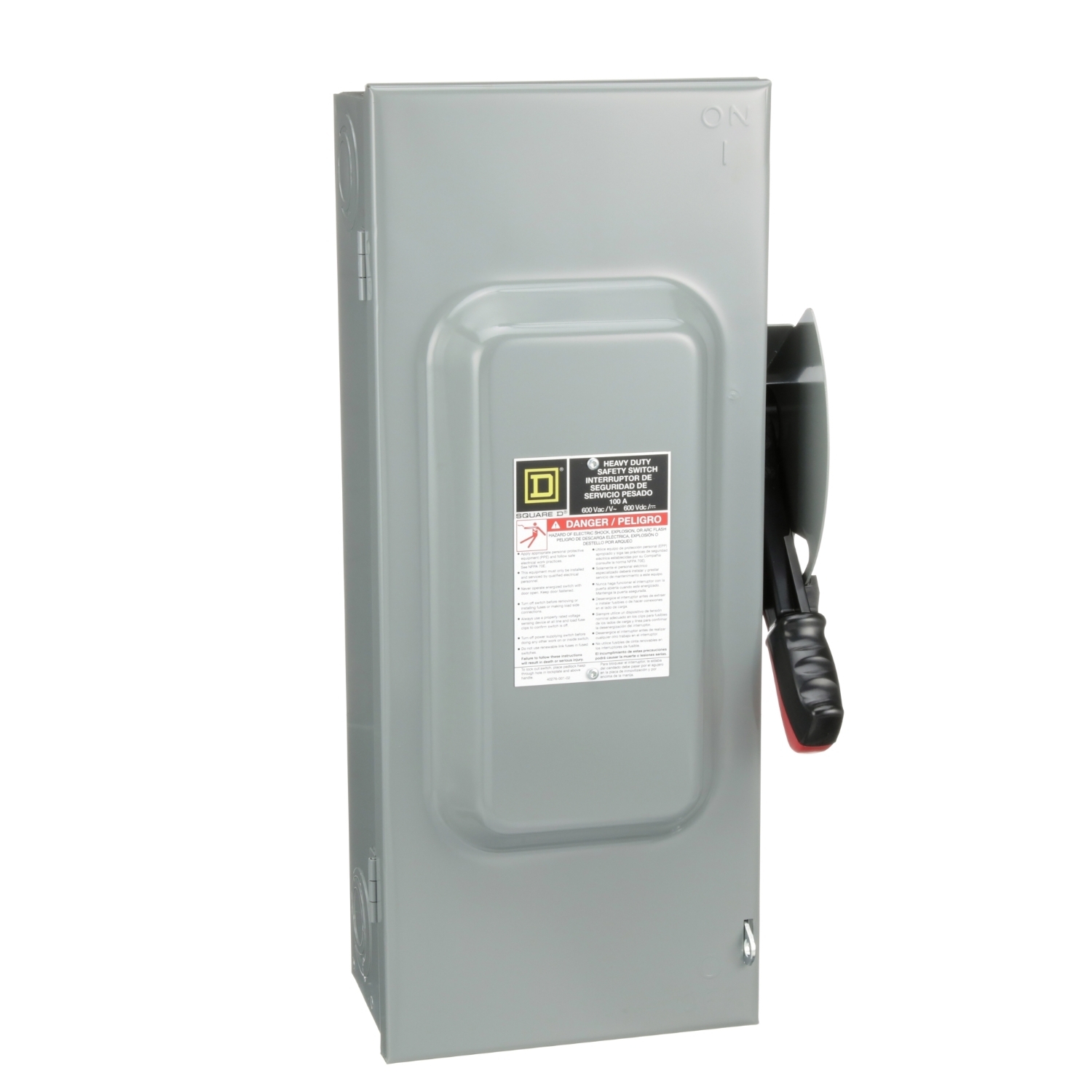 Safety switch, heavy duty, fusible, 100A, 3 wire, 3 pole, 100hp, 600VAC/DC, NEMA 1