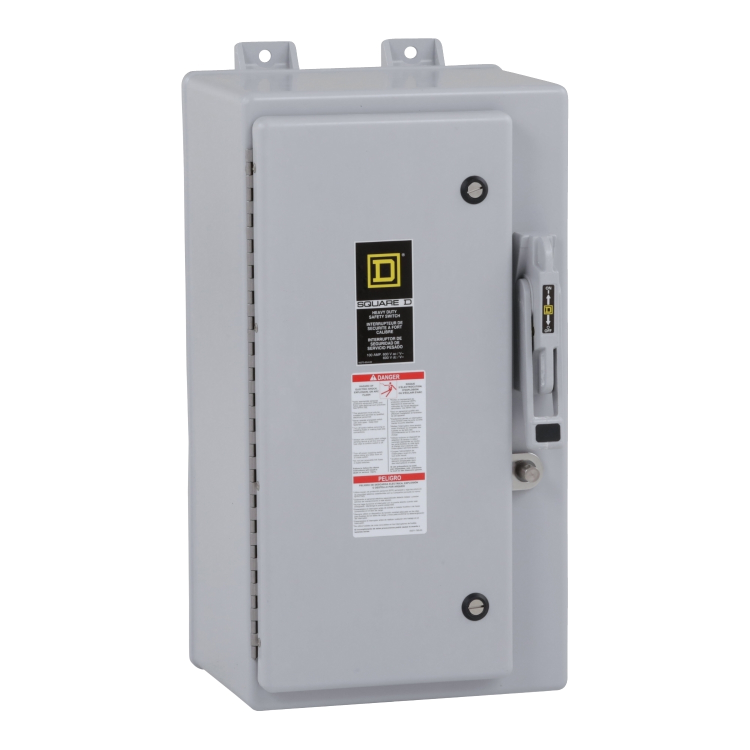 Safety switch, heavy duty, fusible, 100A, 3 pole, 100hp, 600VAC/DC, NEMA 4X, fiberglass reinforced polyester