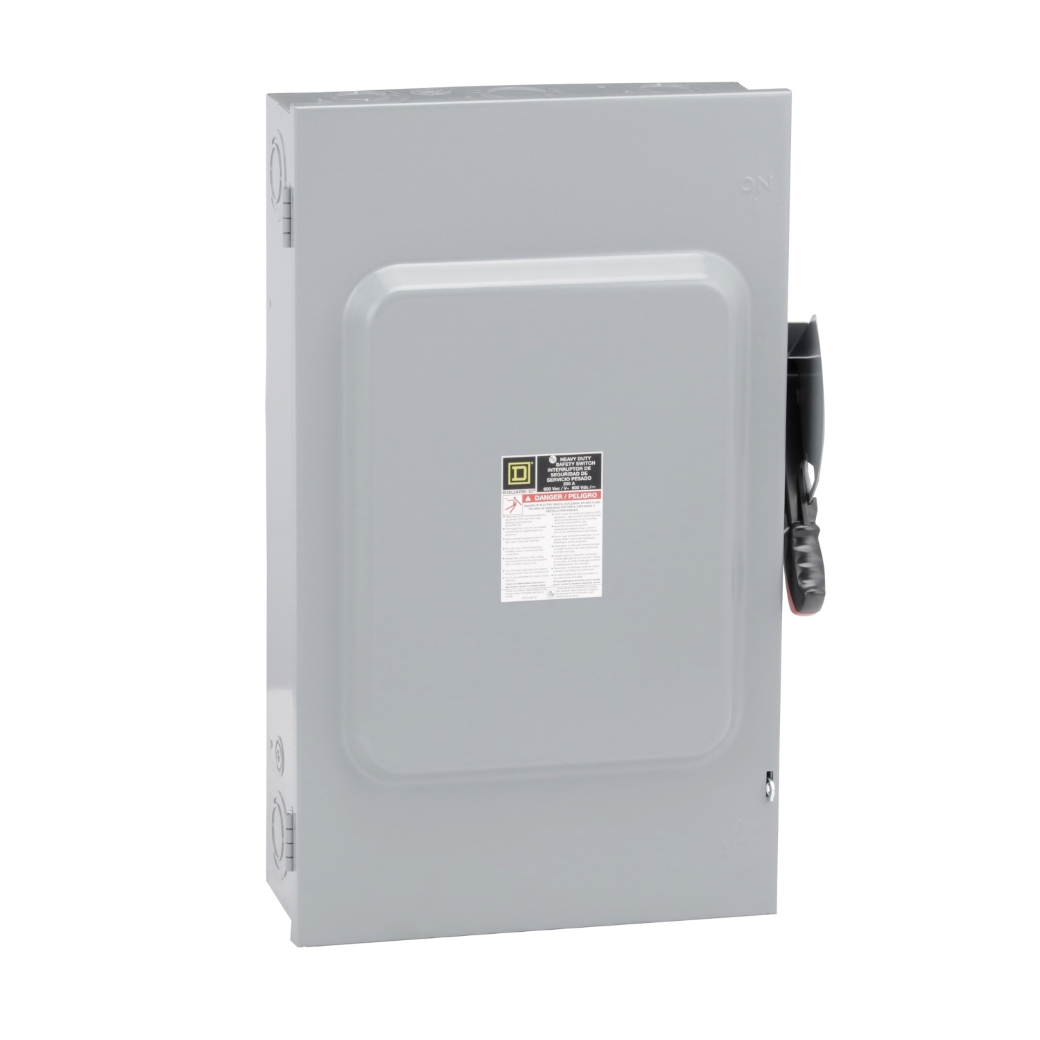 Safety switch, heavy duty, fusible, 200A, 4 wire, 3 pole, 1 neutral, 150hp, 600VAC/DC, NEMA 1