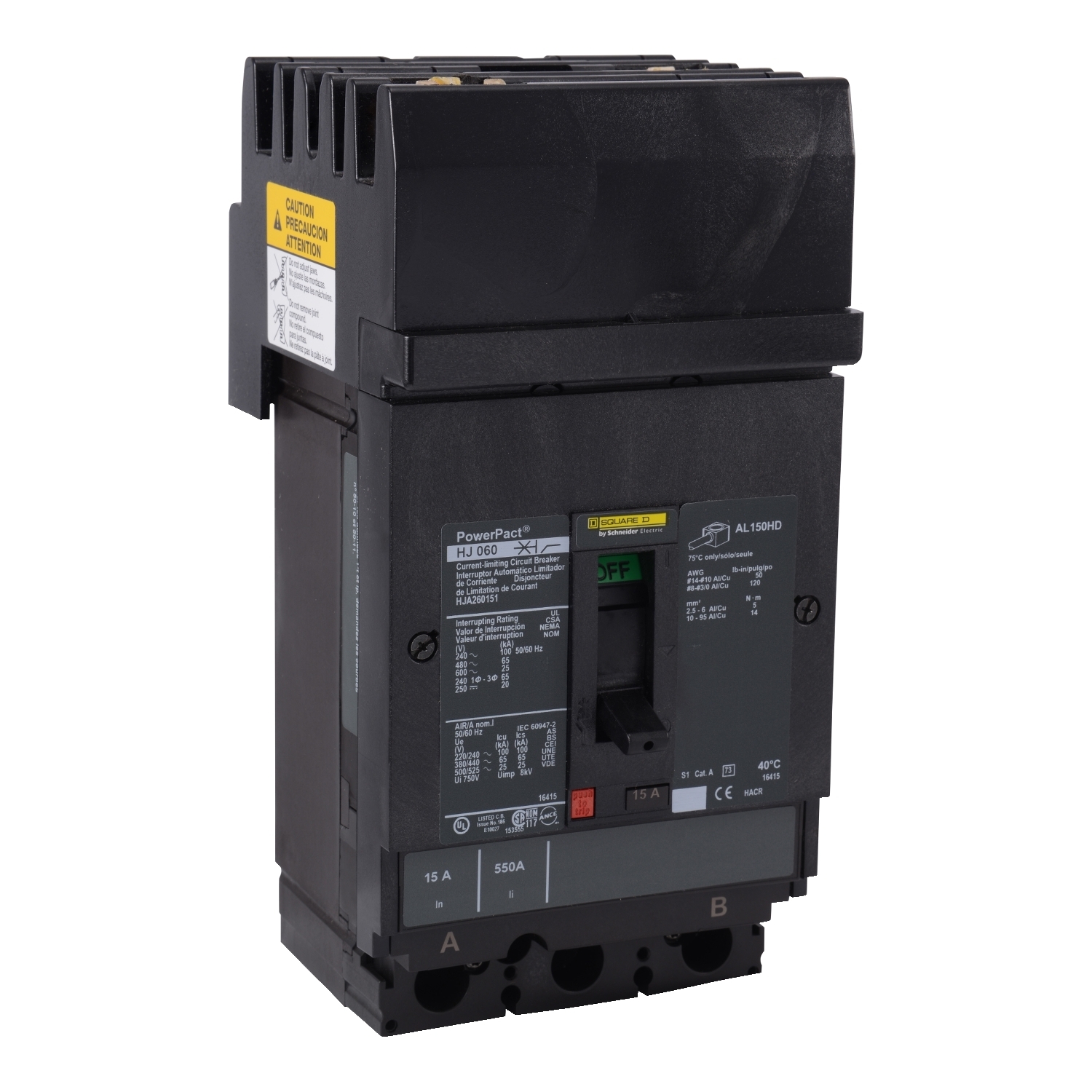 Circuit breaker, PowerPacT H, 30A, 2 pole, 600VAC, 25kA, I-Line, thermal magnetic, 80%, AB