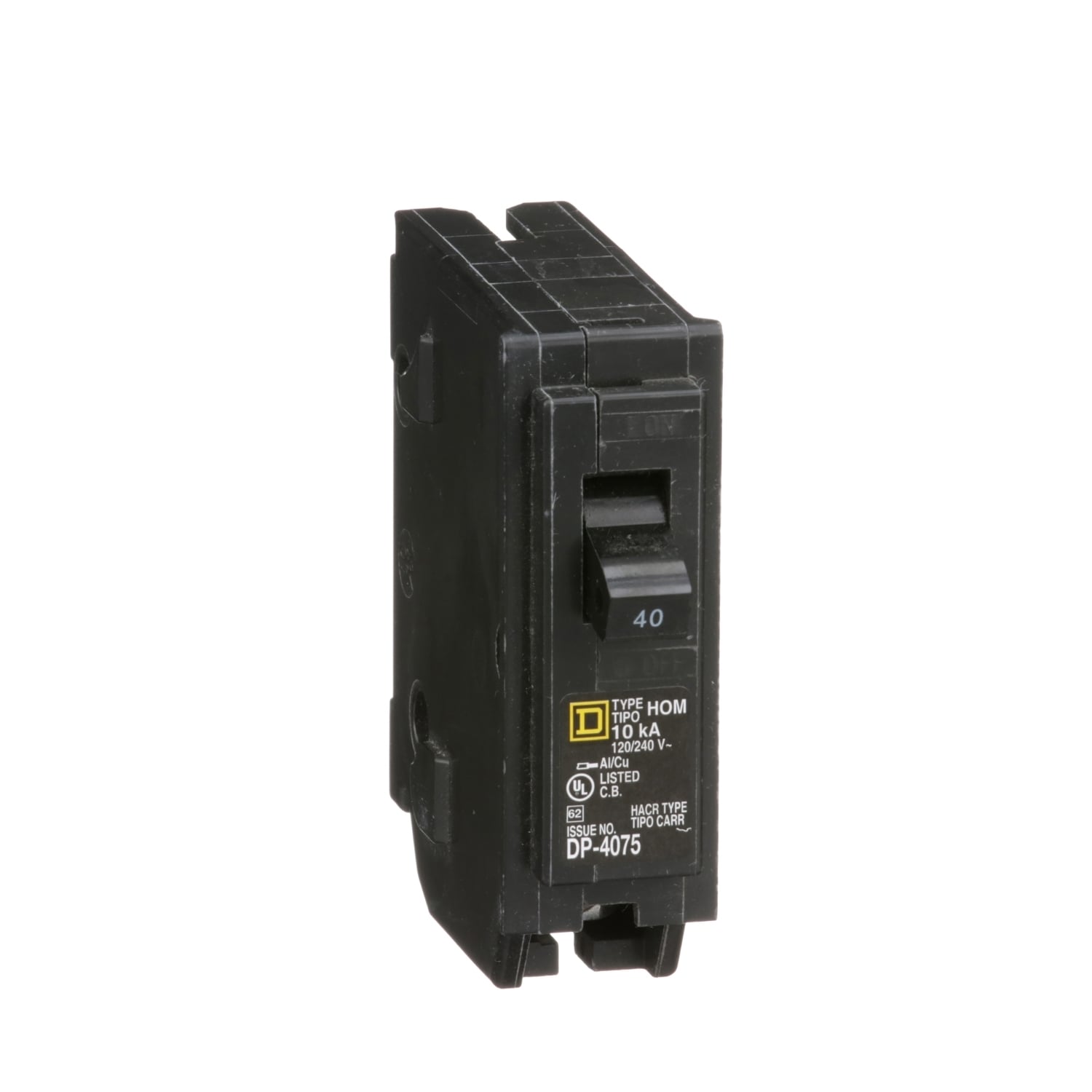 HOM140 Homeline Miniature Circuit Breaker, 40 Amp, 1 Pole, 120/240V