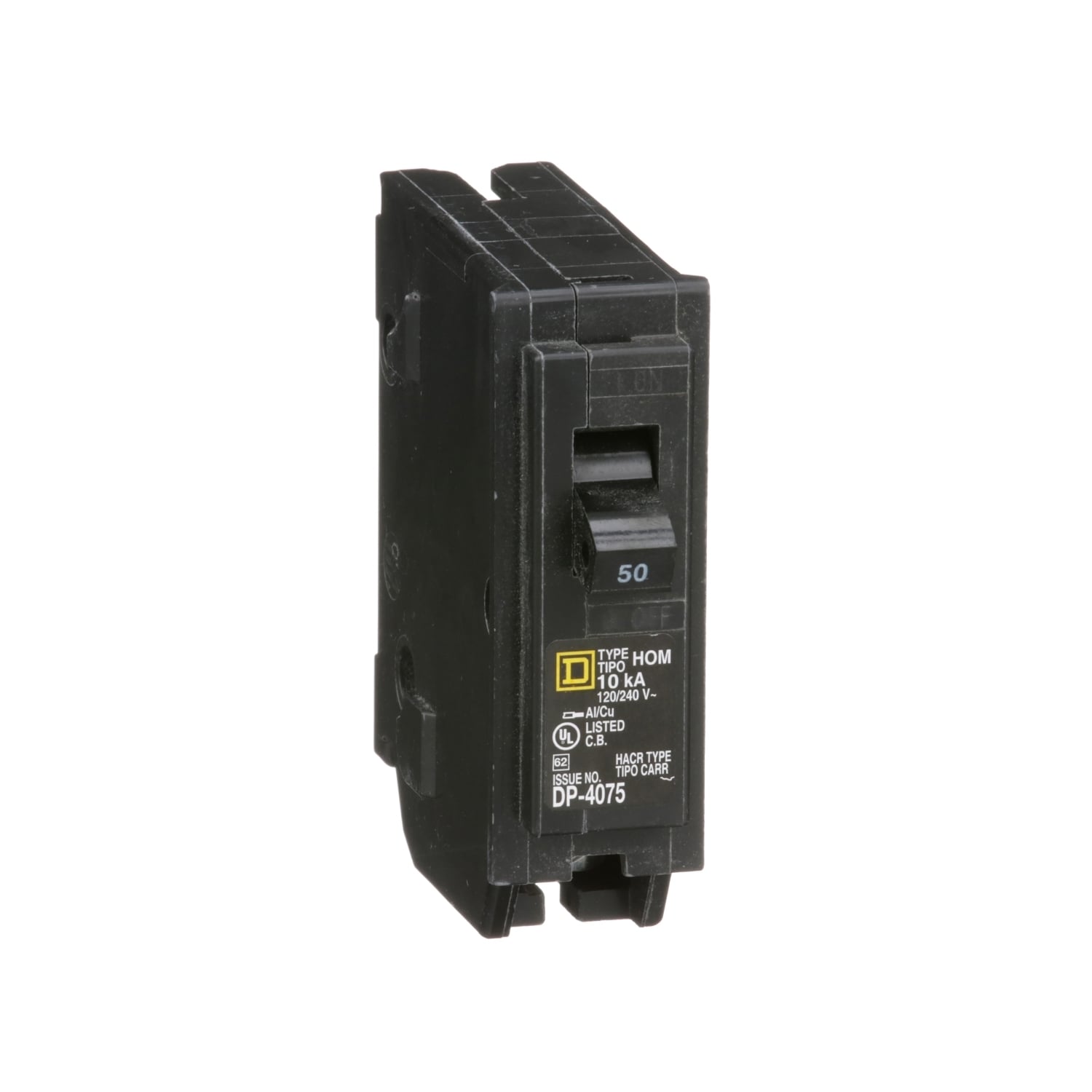 HOM150 Homeline Miniature Circuit Breaker, 50 Amp, 1 Pole, 120/240V