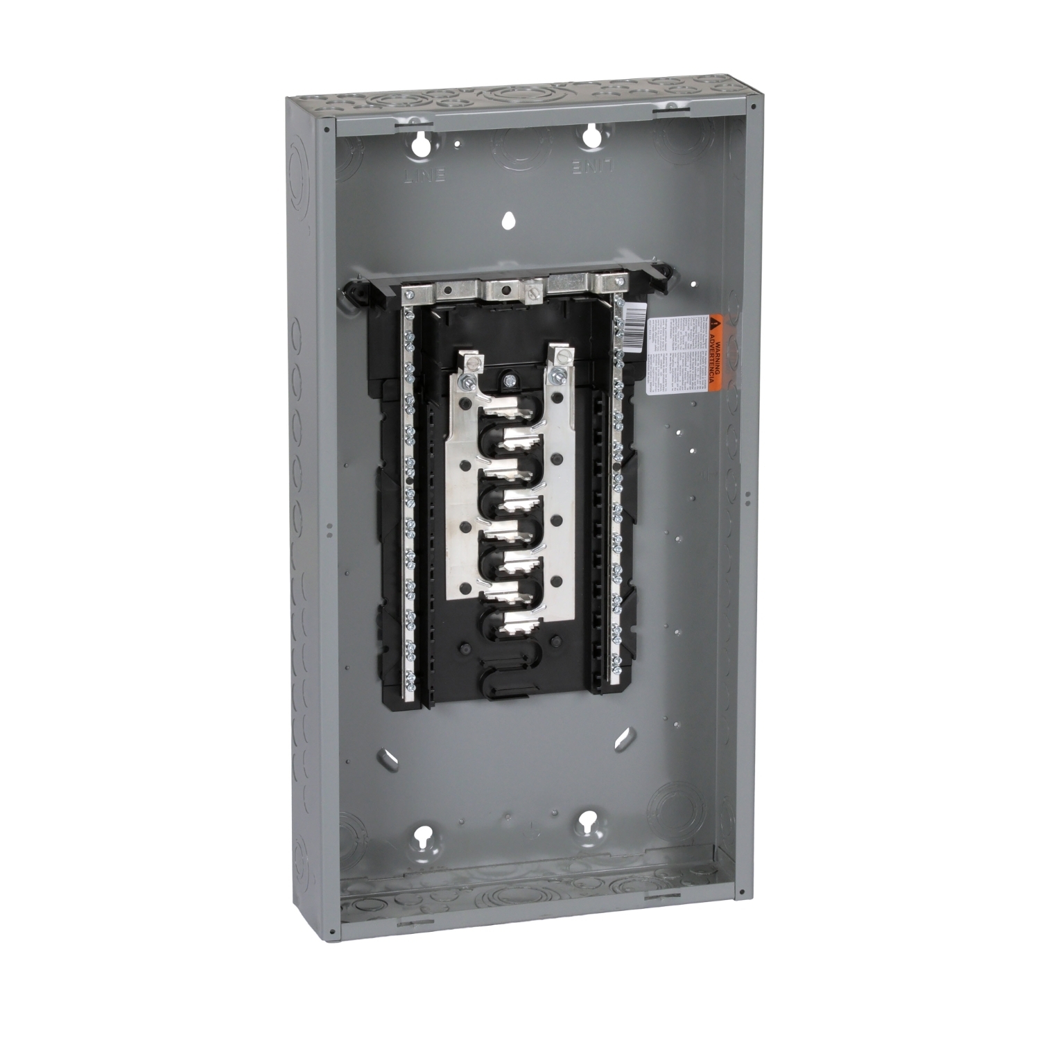 HOM1632L125PC Homeline Load center, Homeline, 1 phase, 16 spaces, 32 circuits, 125A convertible main lugs, PoN, NEMA1, combo cover