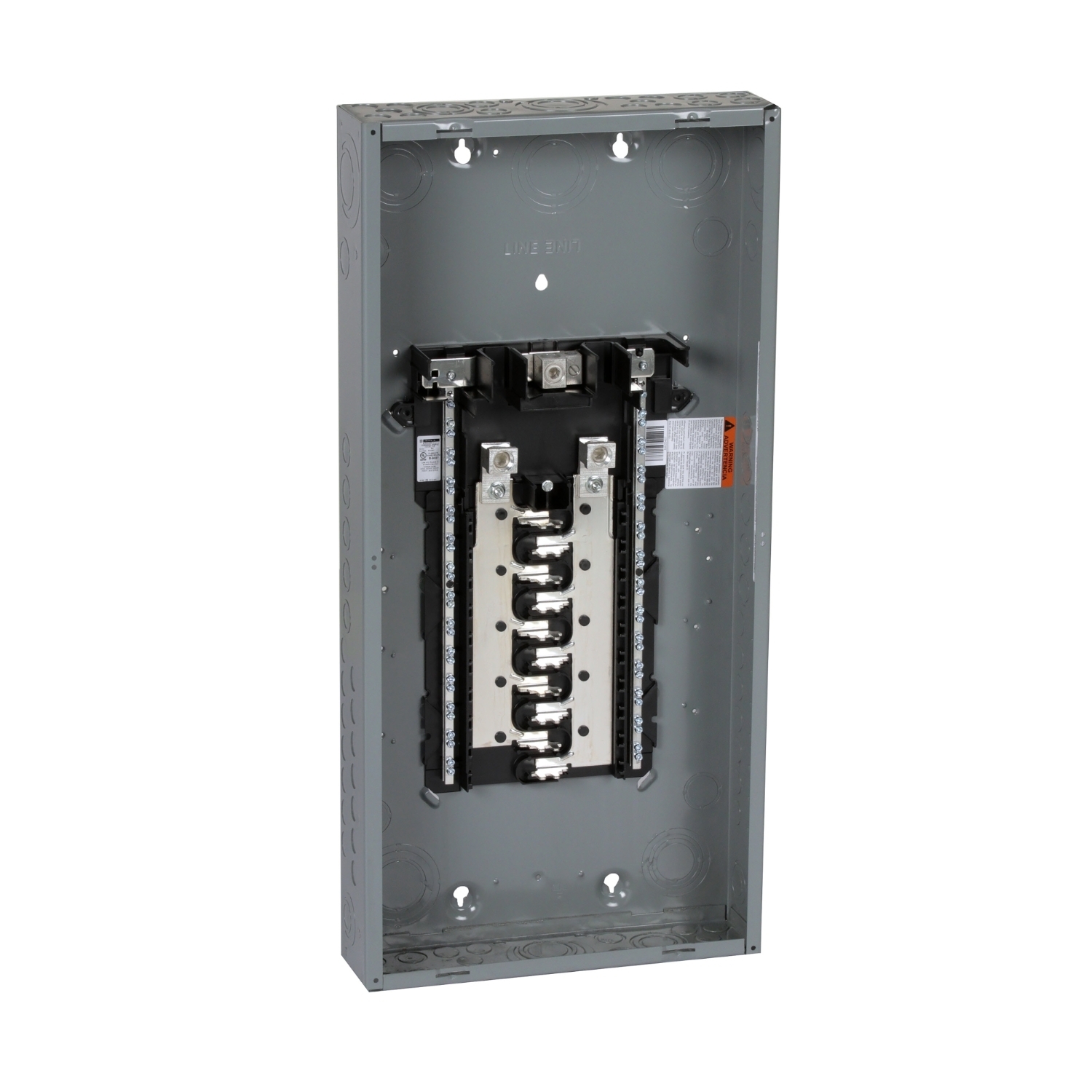 HOM2040L225PGC Homeline Load center, Homeline, 1 phase, 20 spaces, 40 circuits, 225A convertible main lugs, PoN, NEMA1, gnd bar, combo cover