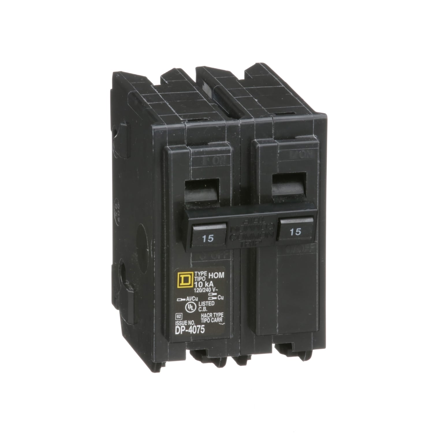 HOM215 Homeline Miniature Circuit Breaker, 15 Amp, 2 Pole, 120/240V