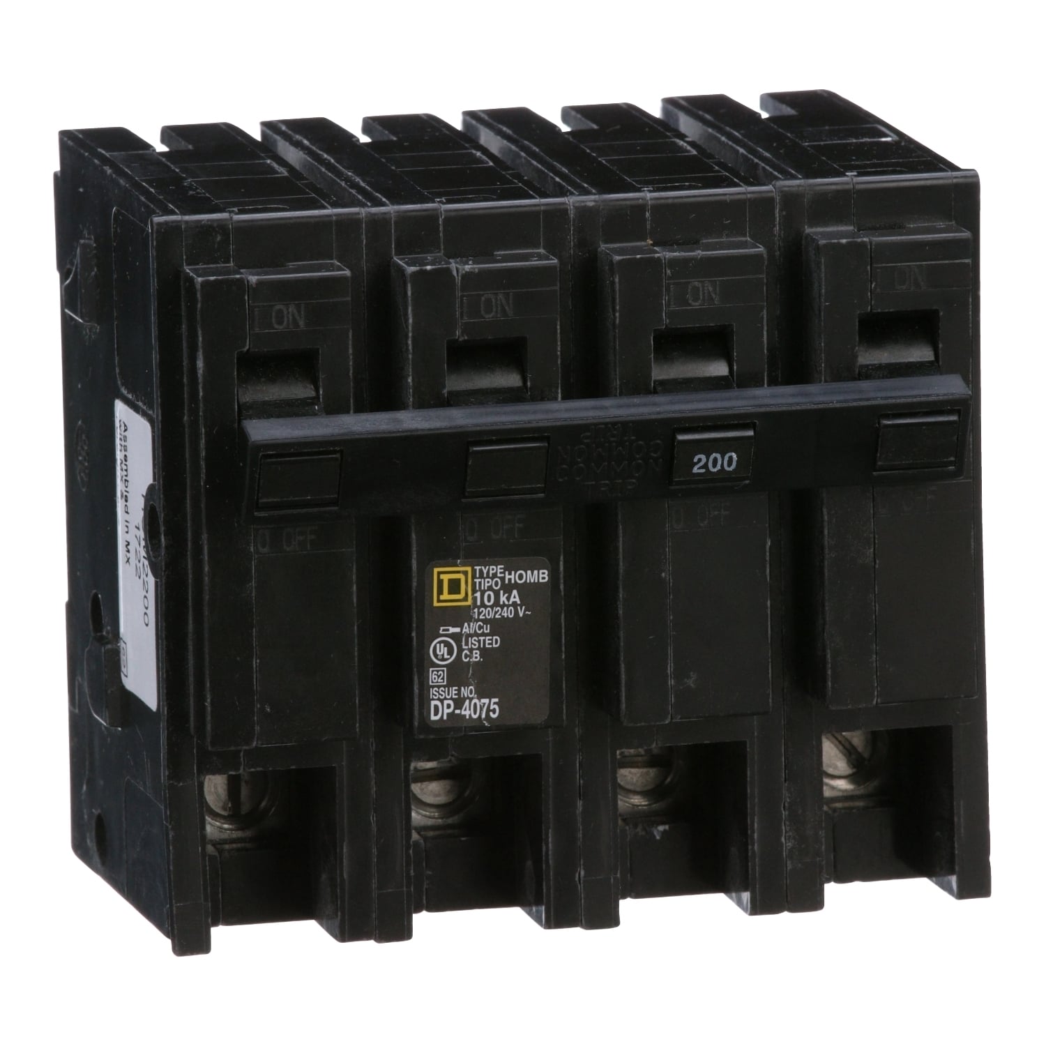 HOM2200 Homeline Miniature Circuit Breaker, 200 Amp, 2 Pole, 120/240V