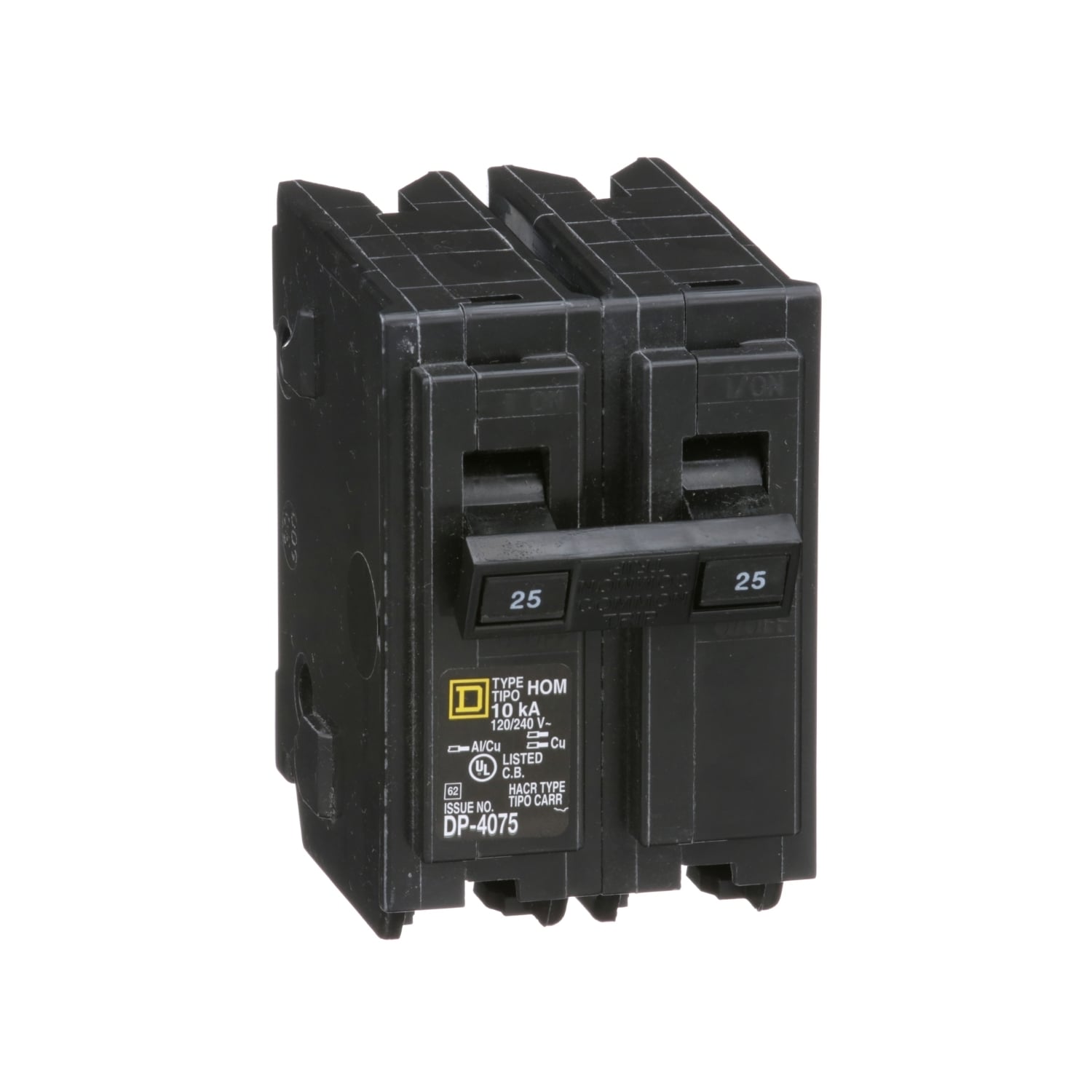 HOM225 Homeline Miniature Circuit Breaker, 25 Amp, 2 Pole, 120/240V