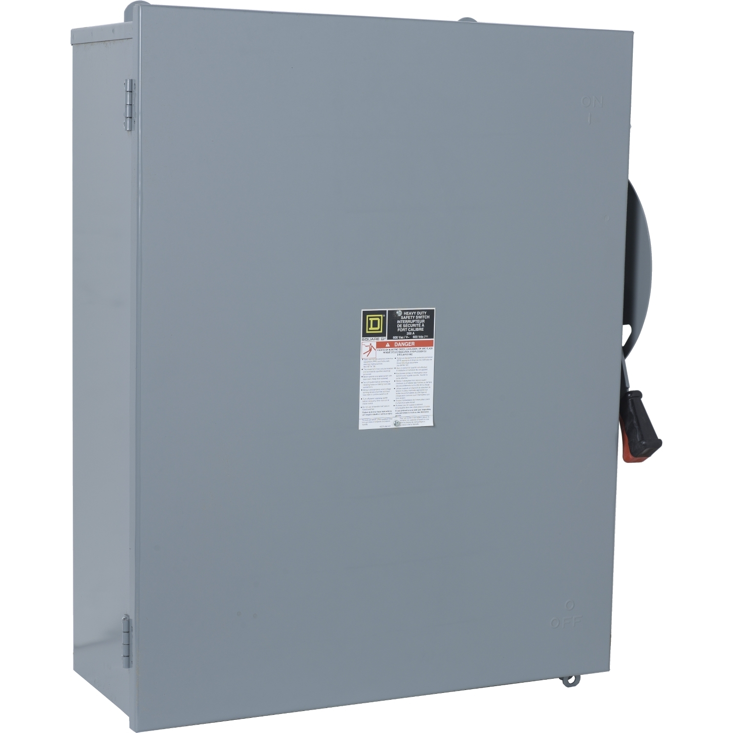 Safety switch, heavy duty, non fusible, 200A, 4 pole, 150hp, 600VAC/DC, NEMA1