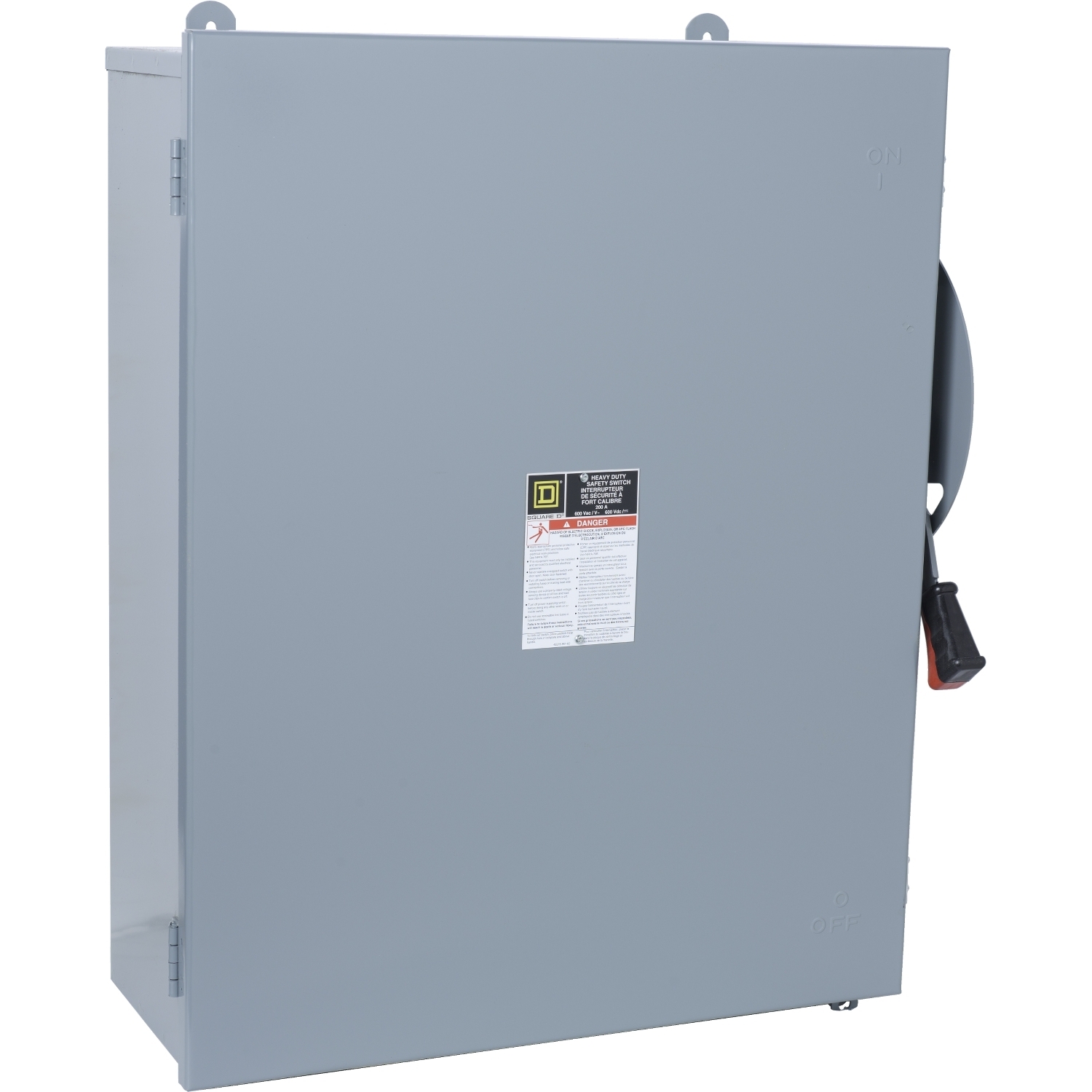 Safety switch, heavy duty, non fusible, 200A, 4 pole, 150HP, 600V AC/DC, NEMA 12