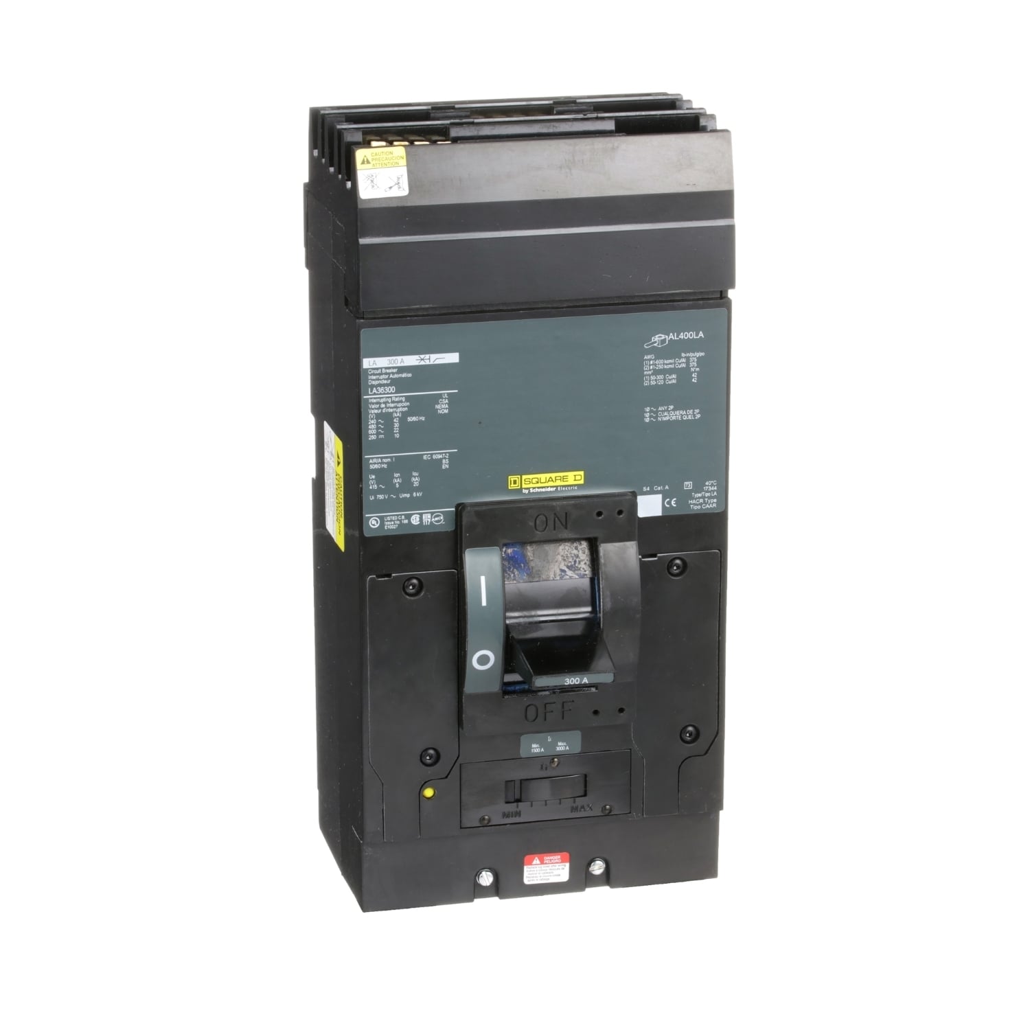 LA36300 Molded Case Circuit Breaker, 300 Amp, 3 Pole, 600V