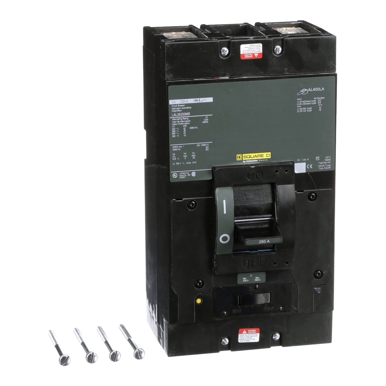 LAL26250MB Molded Case Circuit Breaker, 250 Amp, 2 Pole, 600V