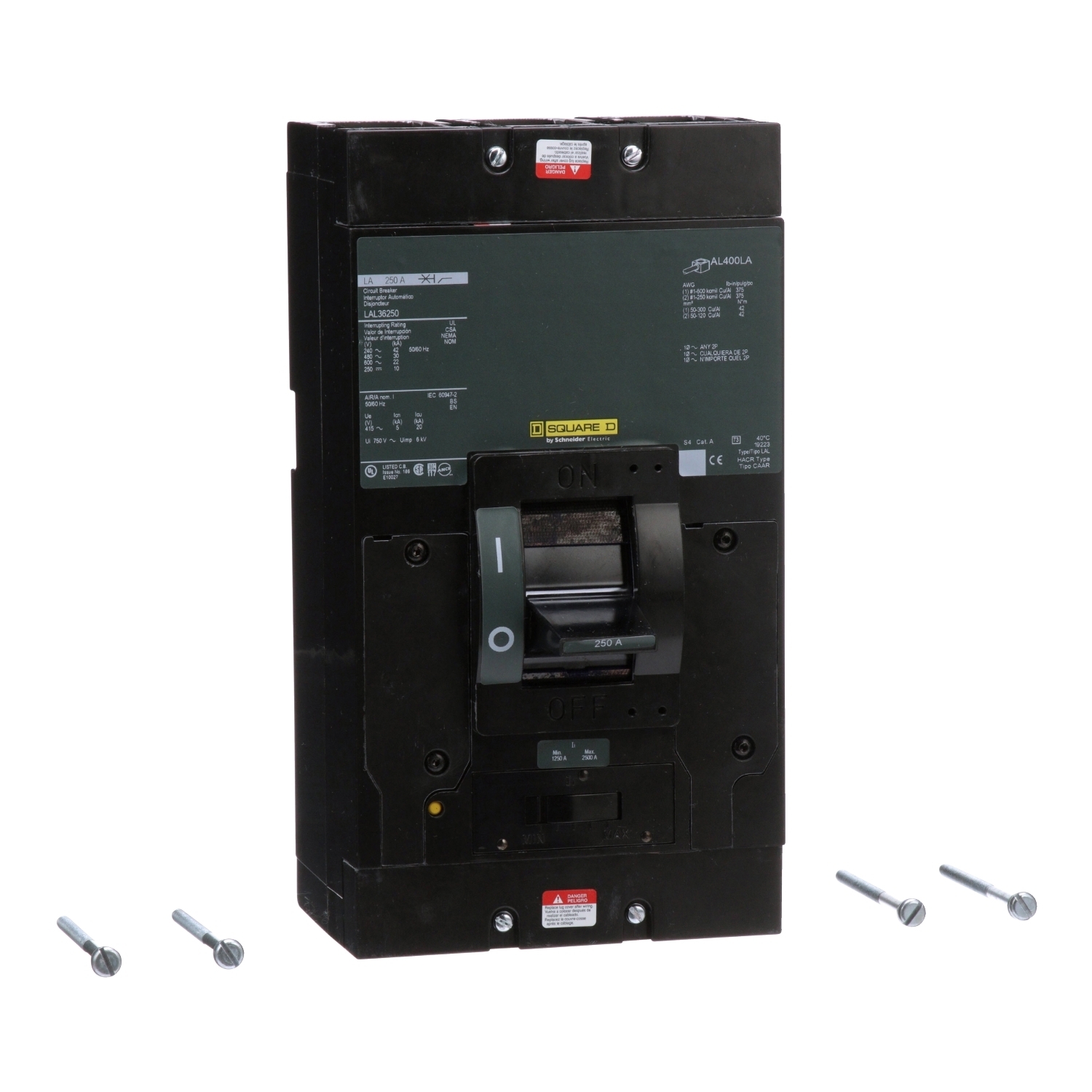 LAL36250 Molded Case Circuit Breaker, 250 Amp, 3 Pole, 600V