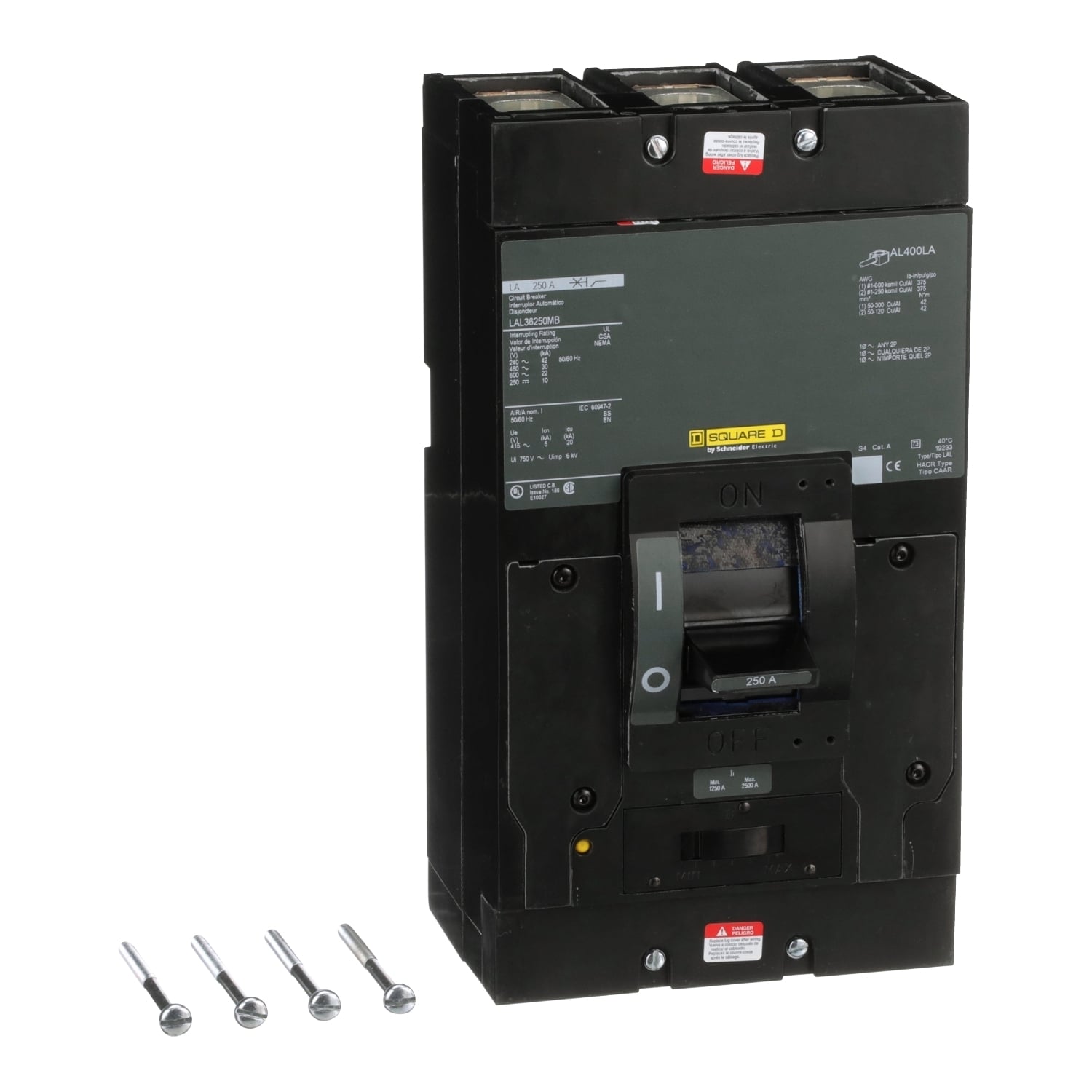LAL36250MB Molded Case Circuit Breaker, 250 Amp, 3 Pole, 600V