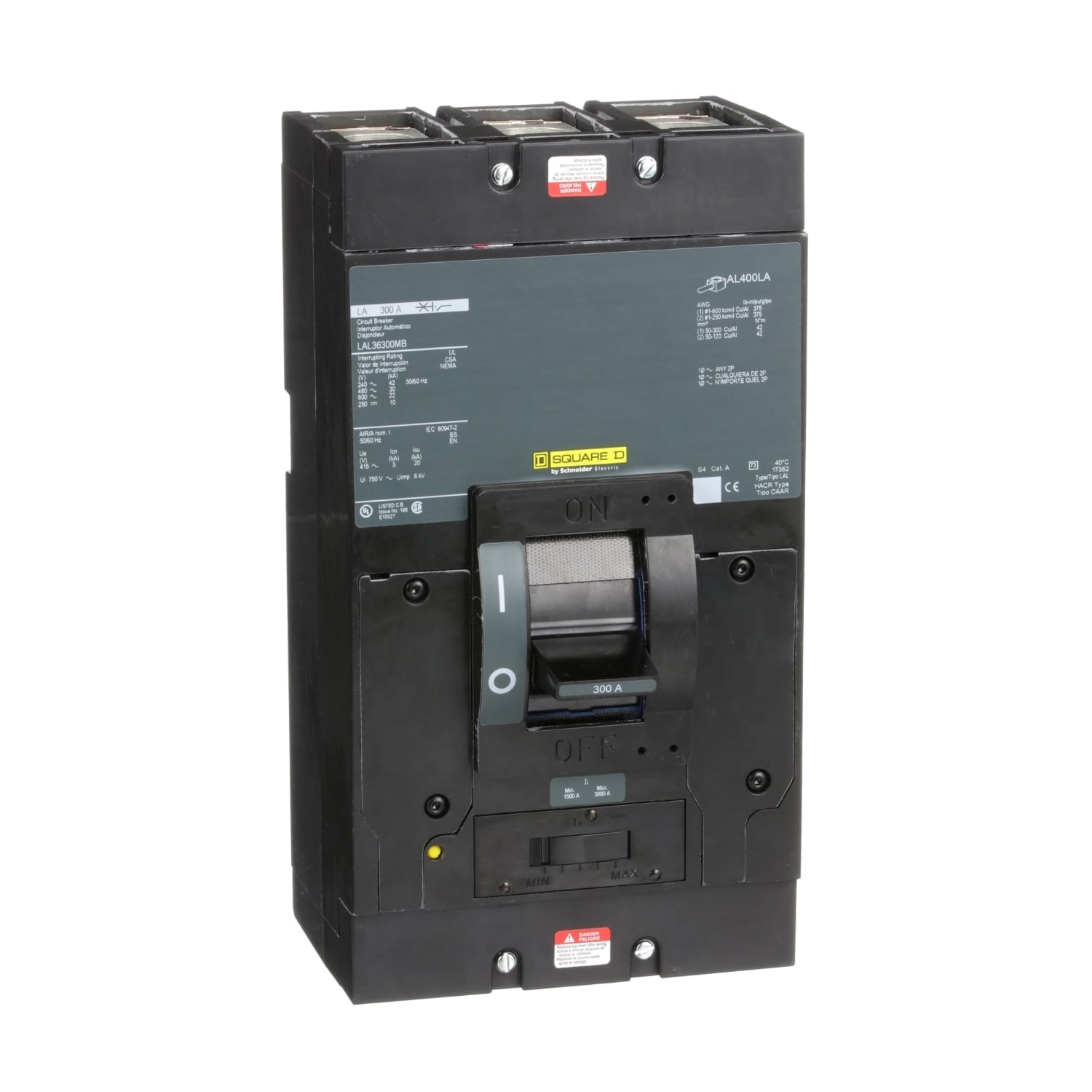 LAL36300MB Molded Case Circuit Breaker, 300 Amp, 3 Pole, 600V