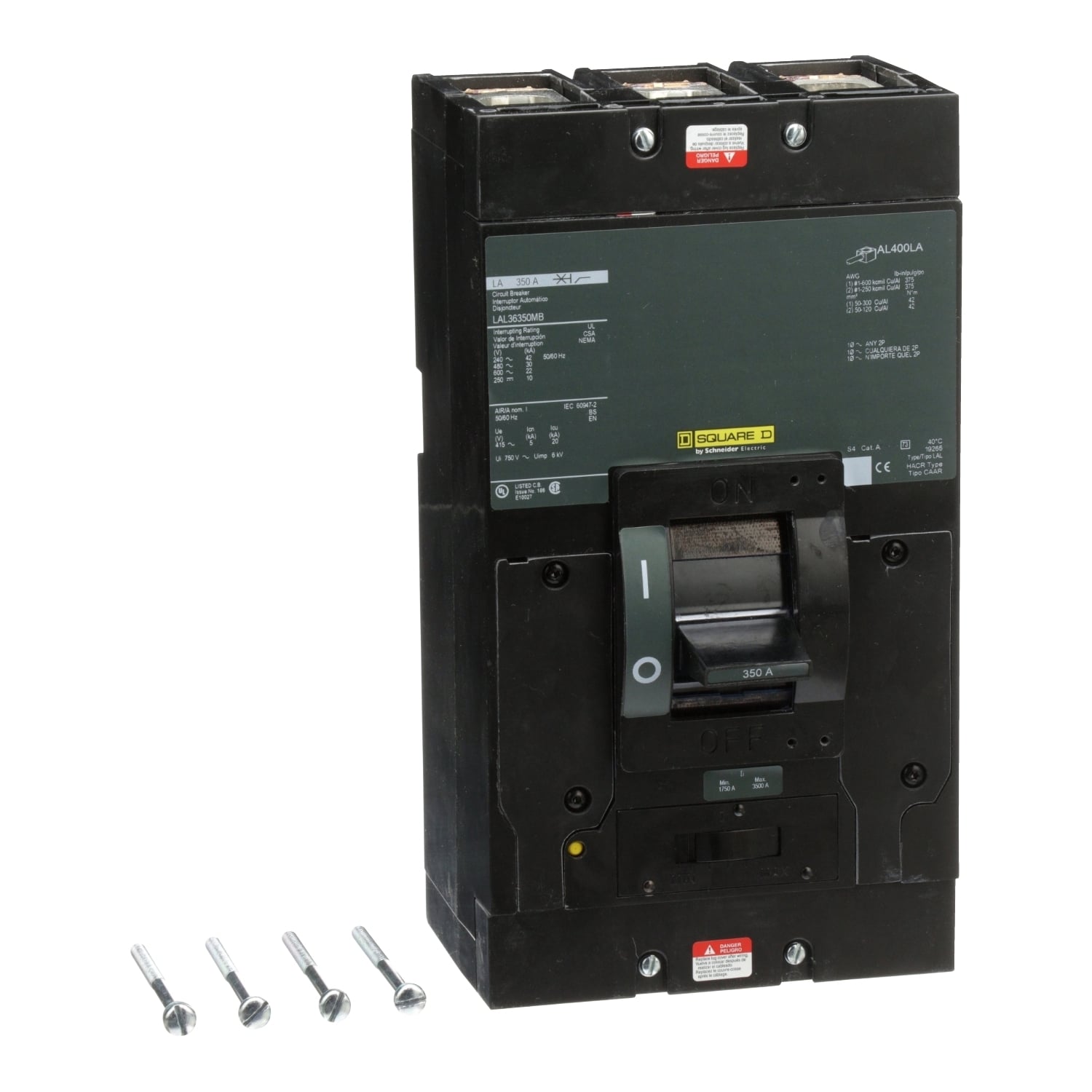 LAL36350MB Molded Case Circuit Breaker, 350 Amp, 3 Pole, 600V